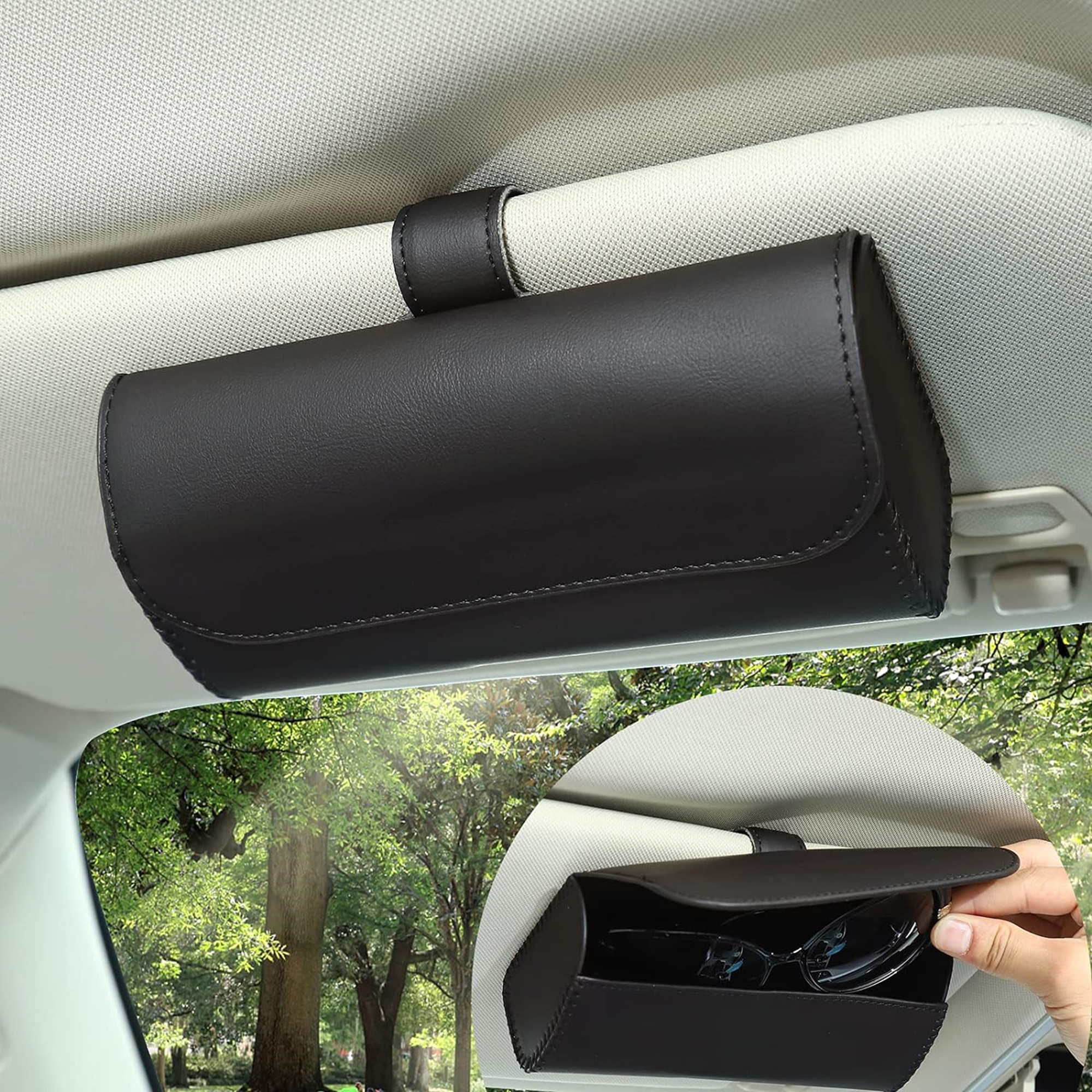 Sunglasses Storage Case Holder For Car Sun Visor 2