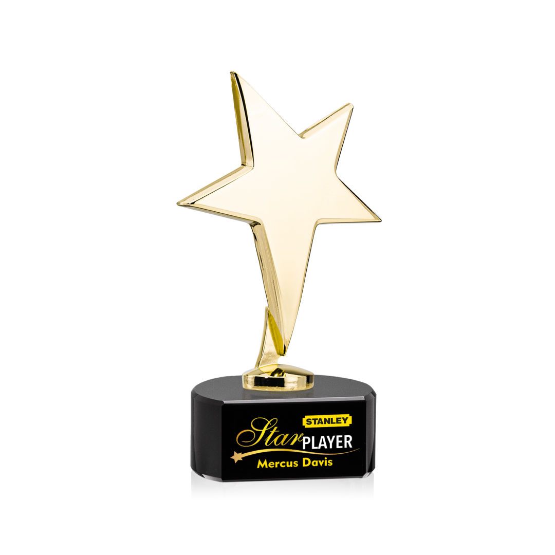Tuscany Gold Star VividPrint™ Award on Paragon Base - Black