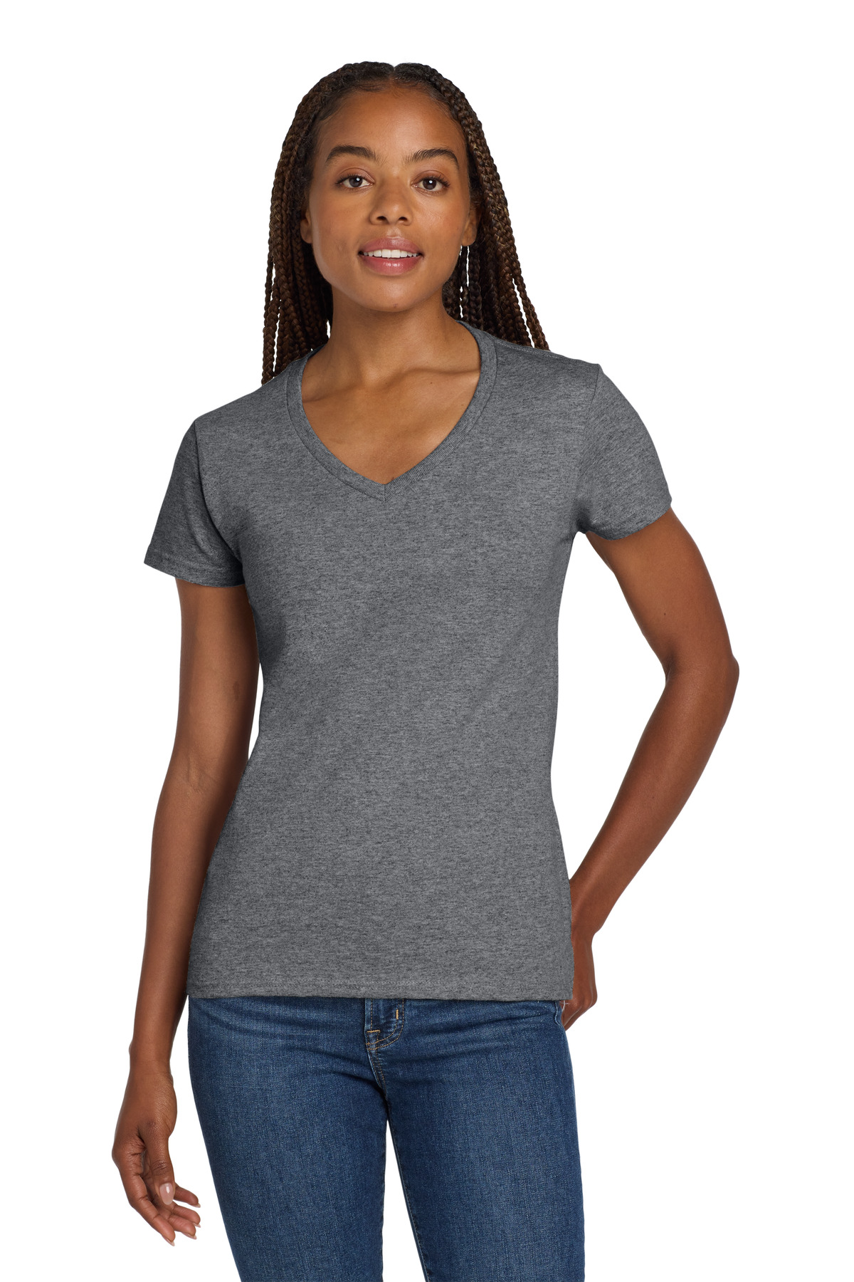Gildan Women's Heavy Cotton 100% Cotton V-Neck T-Shirt. 5V00L 42
