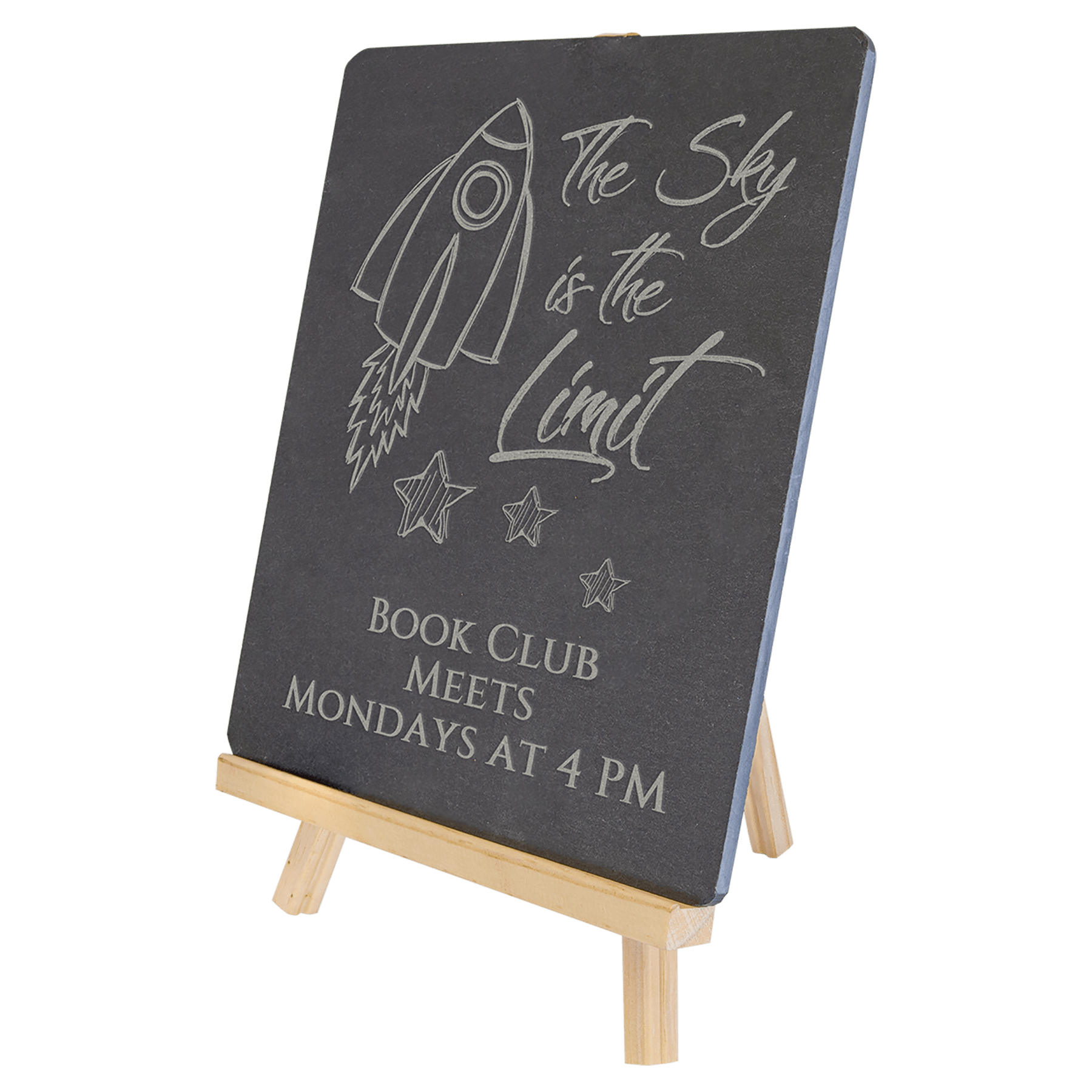 8 1/4" x 9 1/2" Wood/Slate Easel 2