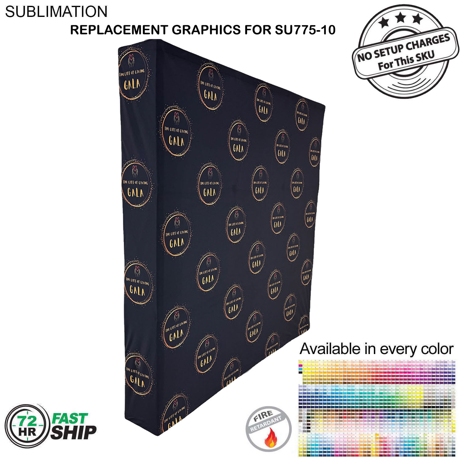 72Hr Fast Ship - Replacement Graphics for 7.5' Straight Wall with Wrap End Caps, NO SETUP CHARGE 2