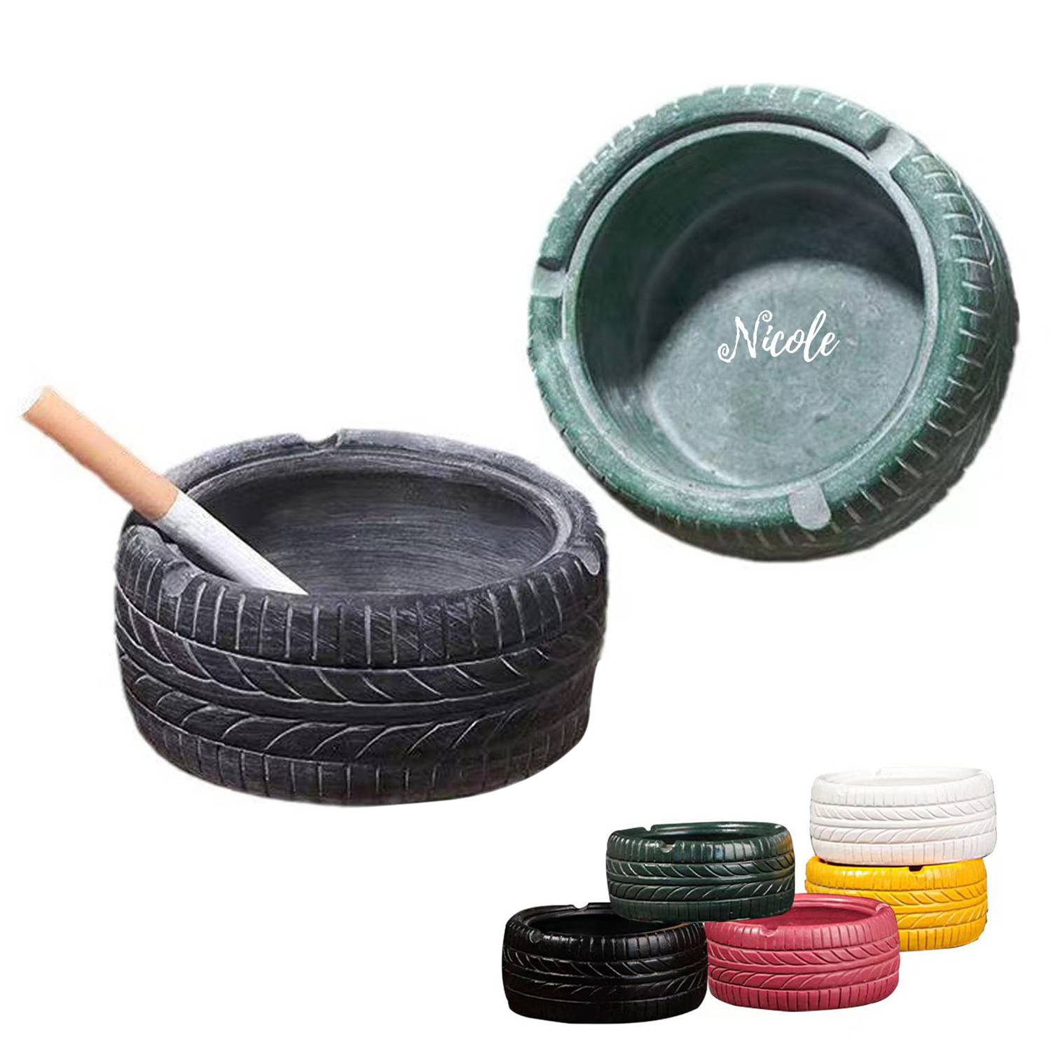 Resin Tire Shaped Ashtrays for Cigarettes 5