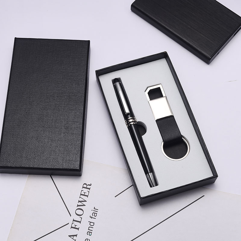 2-piece Office Gift Set Metal Ball Pen and Key Chain 9