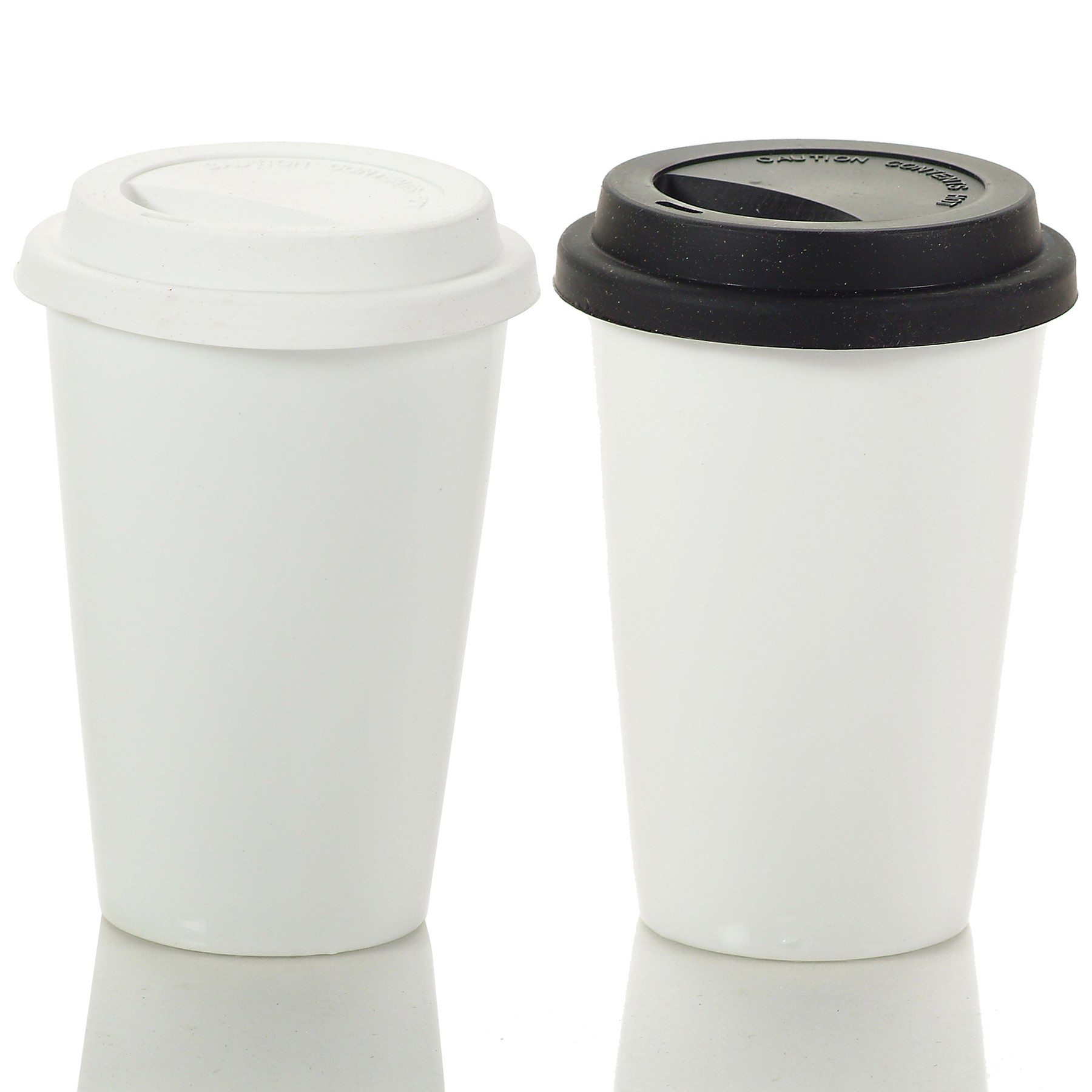 11 Oz. Ceramic Tumbler W/Coffee Lid 2