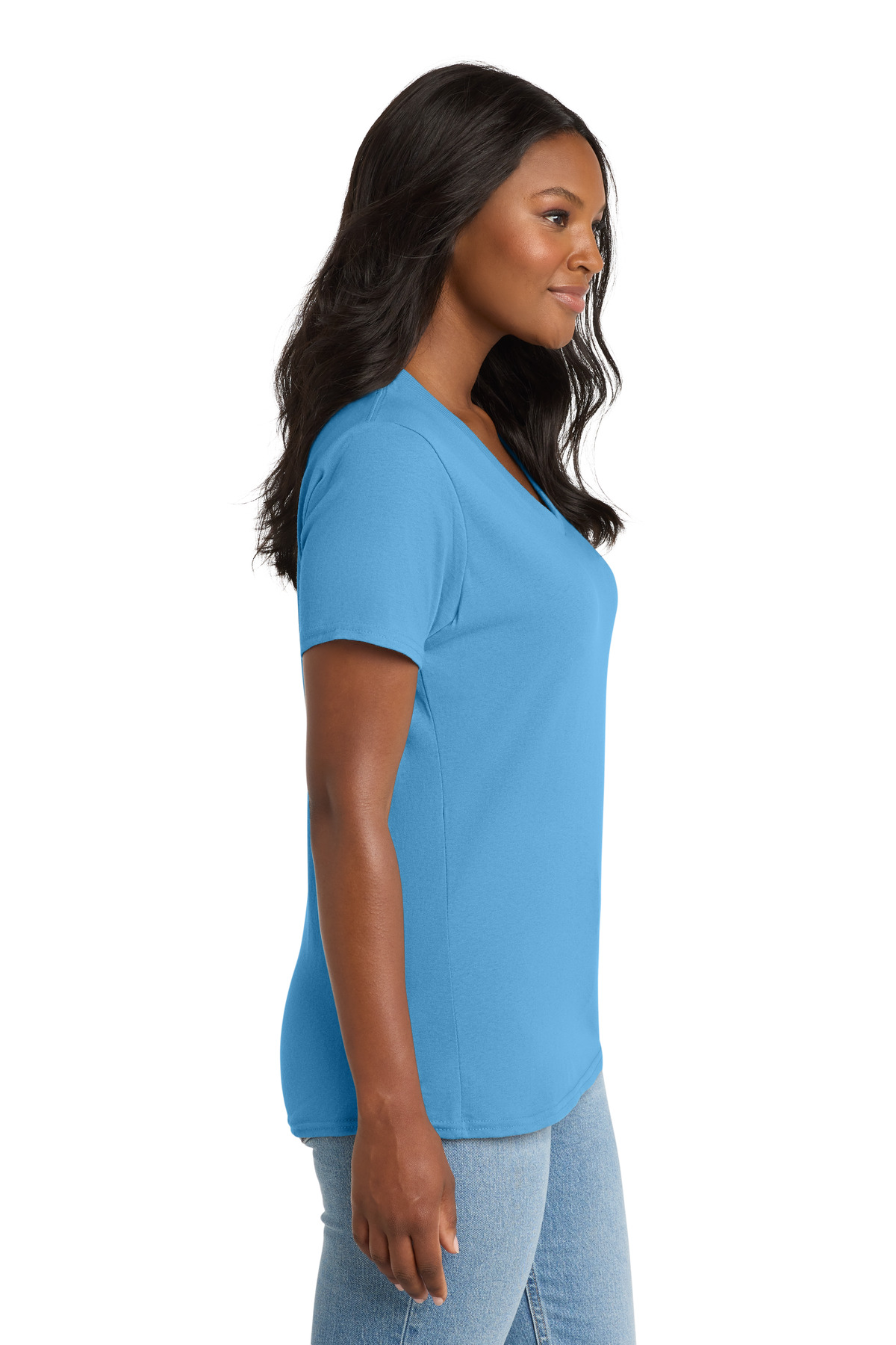 Port & Co Women's Core Cotton V-Neck Tee. LPC54V 50
