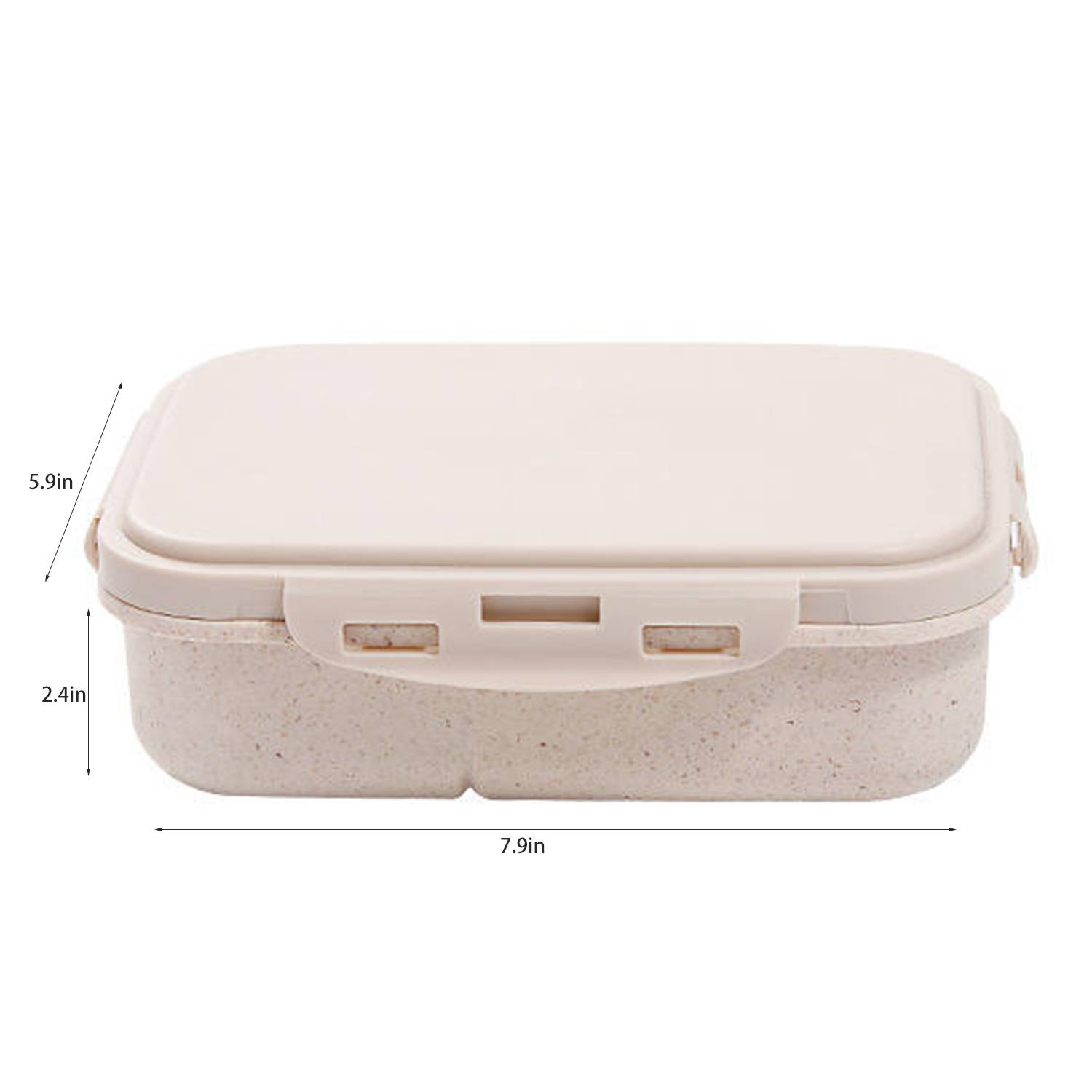 Leak Proof Wheat Straw Lunch Bento Box w/ Utensils 5