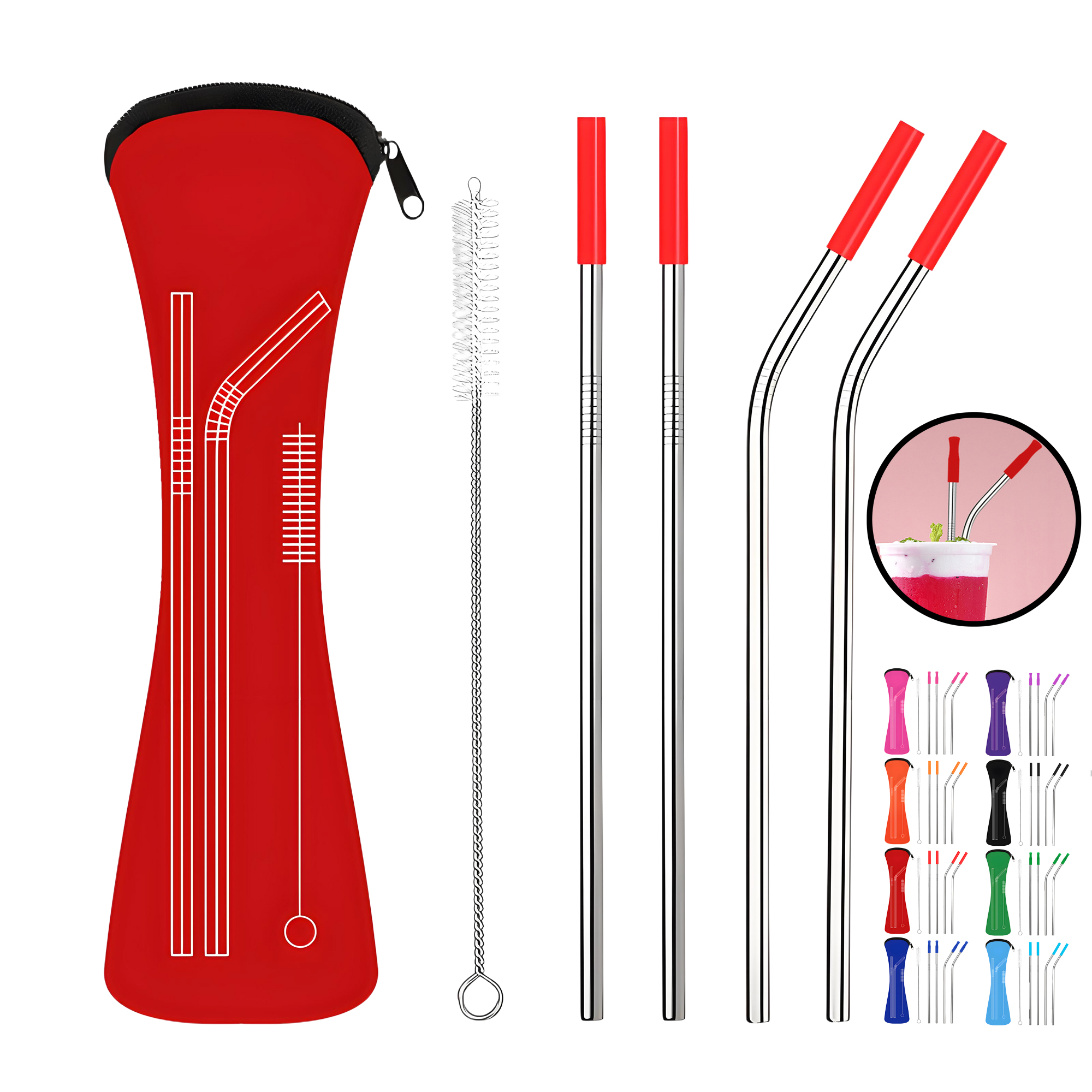6 Piece Stainless Straw Set 5