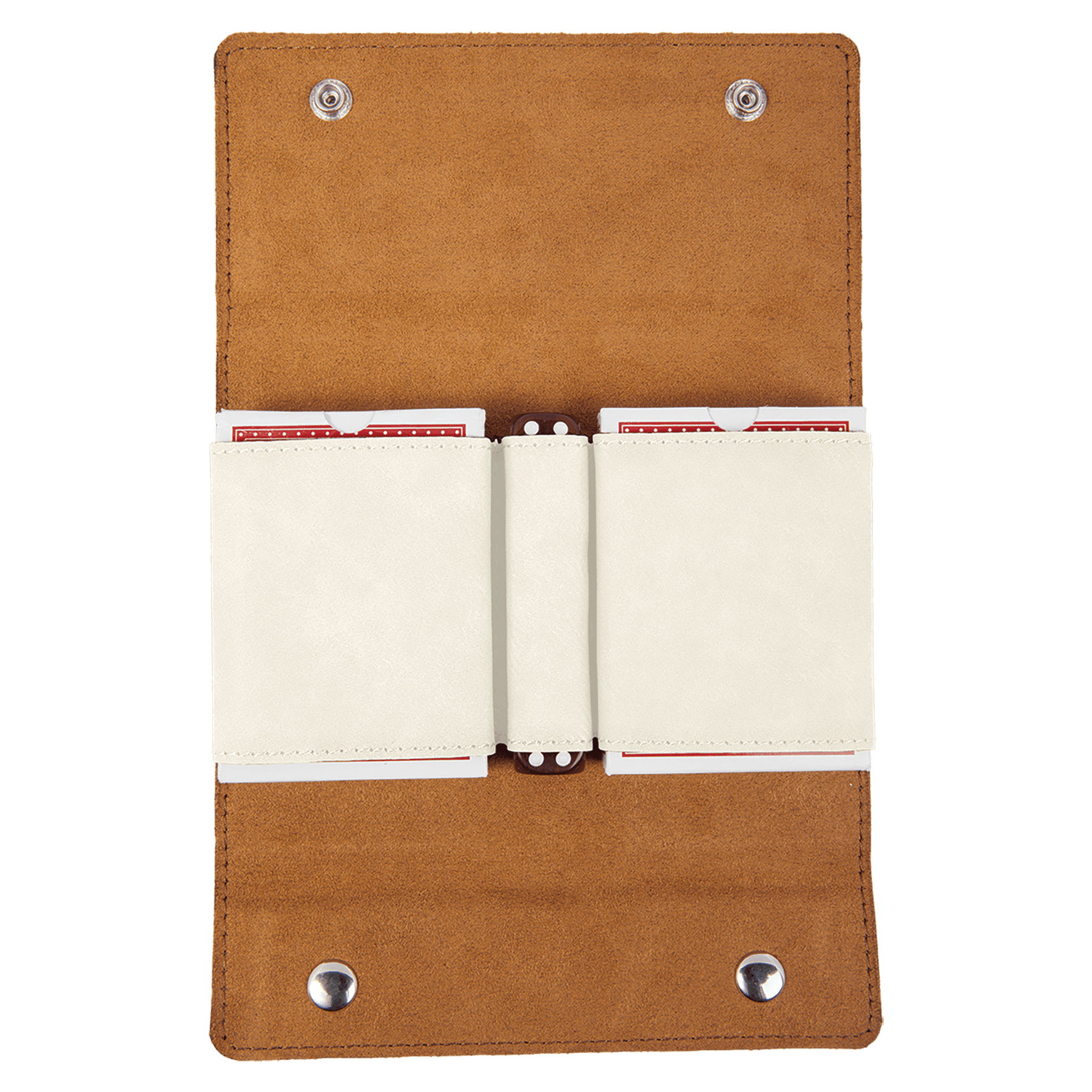 White Leatherette Card & Dice Set 2