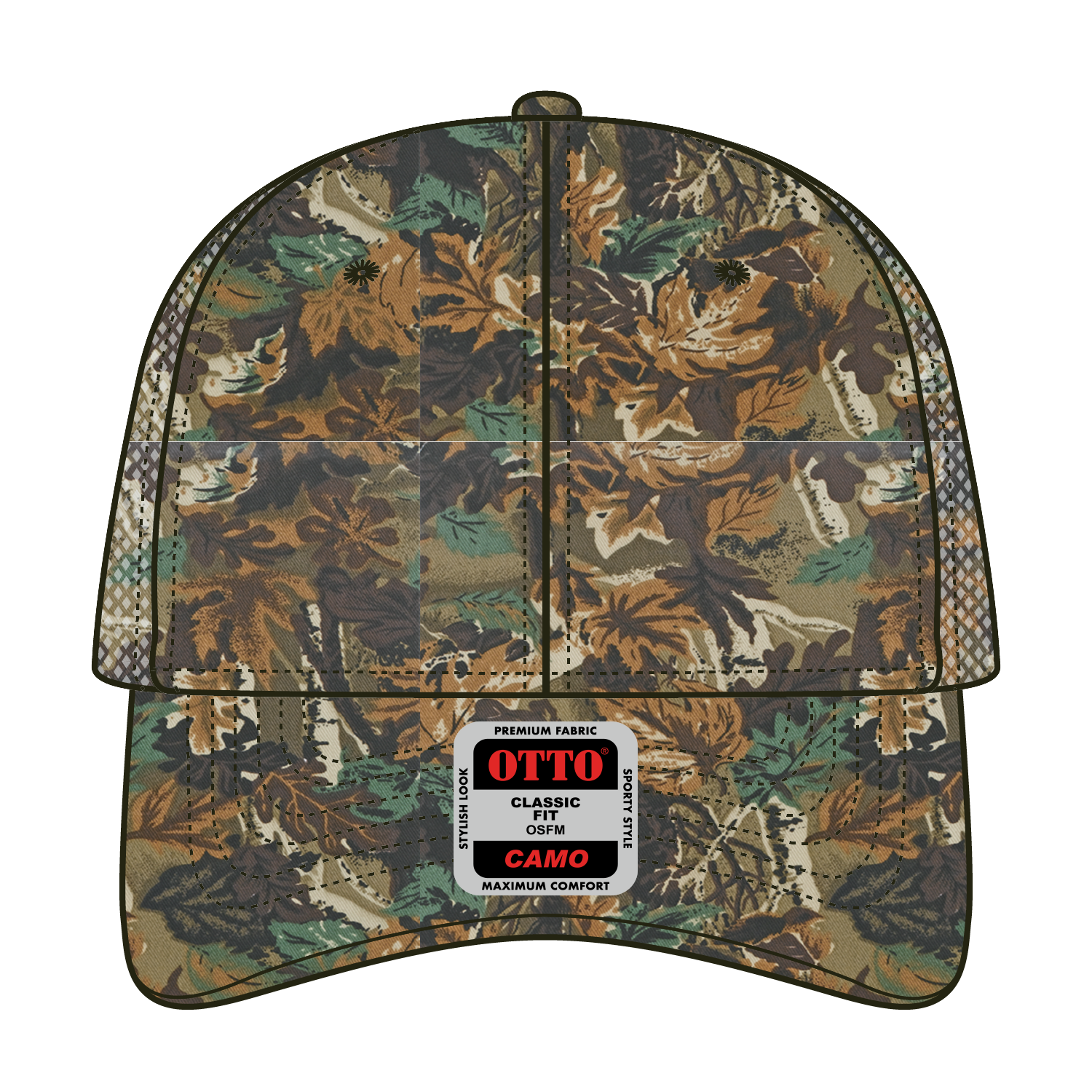OTTO CAP® Camouflage 6 Panel Low Profile Mesh Back Trucker Hat 25
