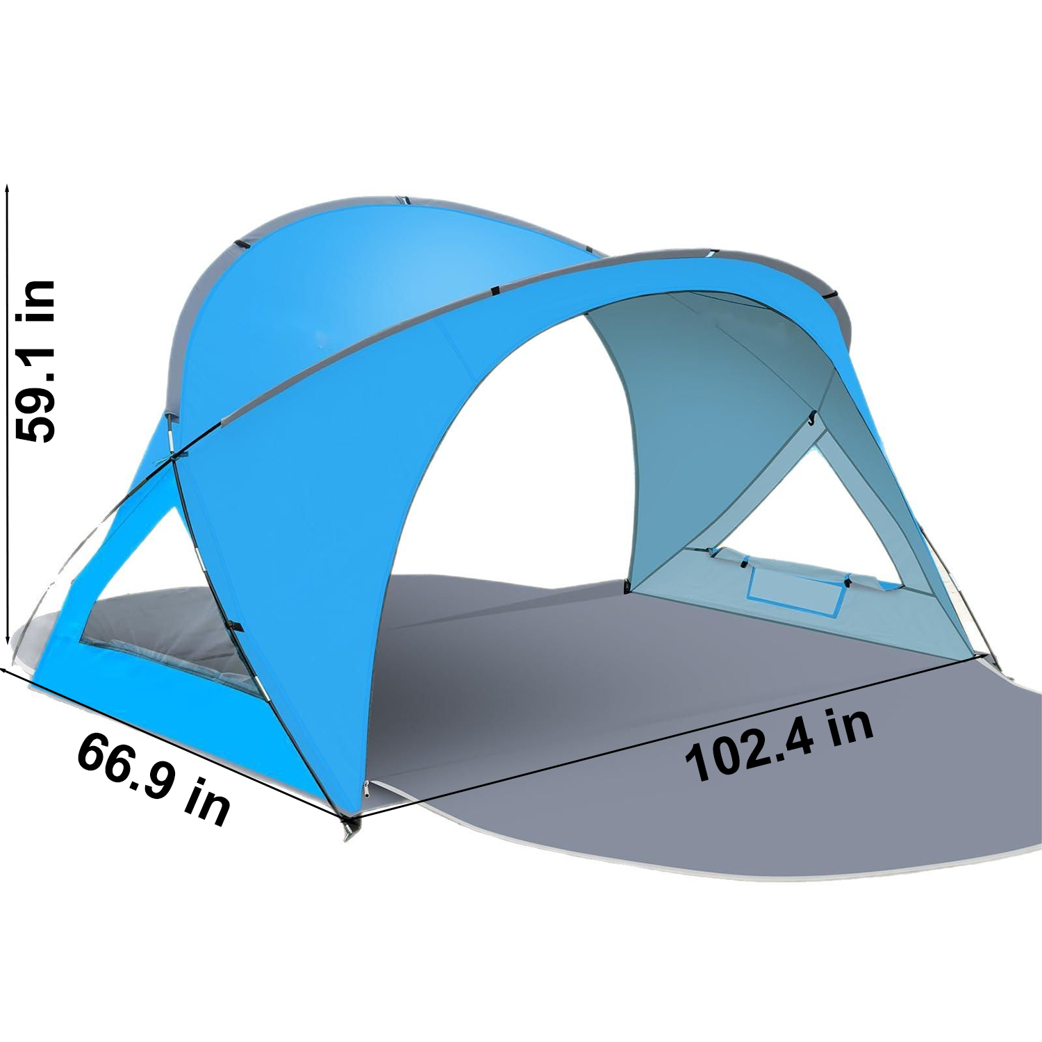 Dual Zipper Doors UV Protection Beach Tent 14