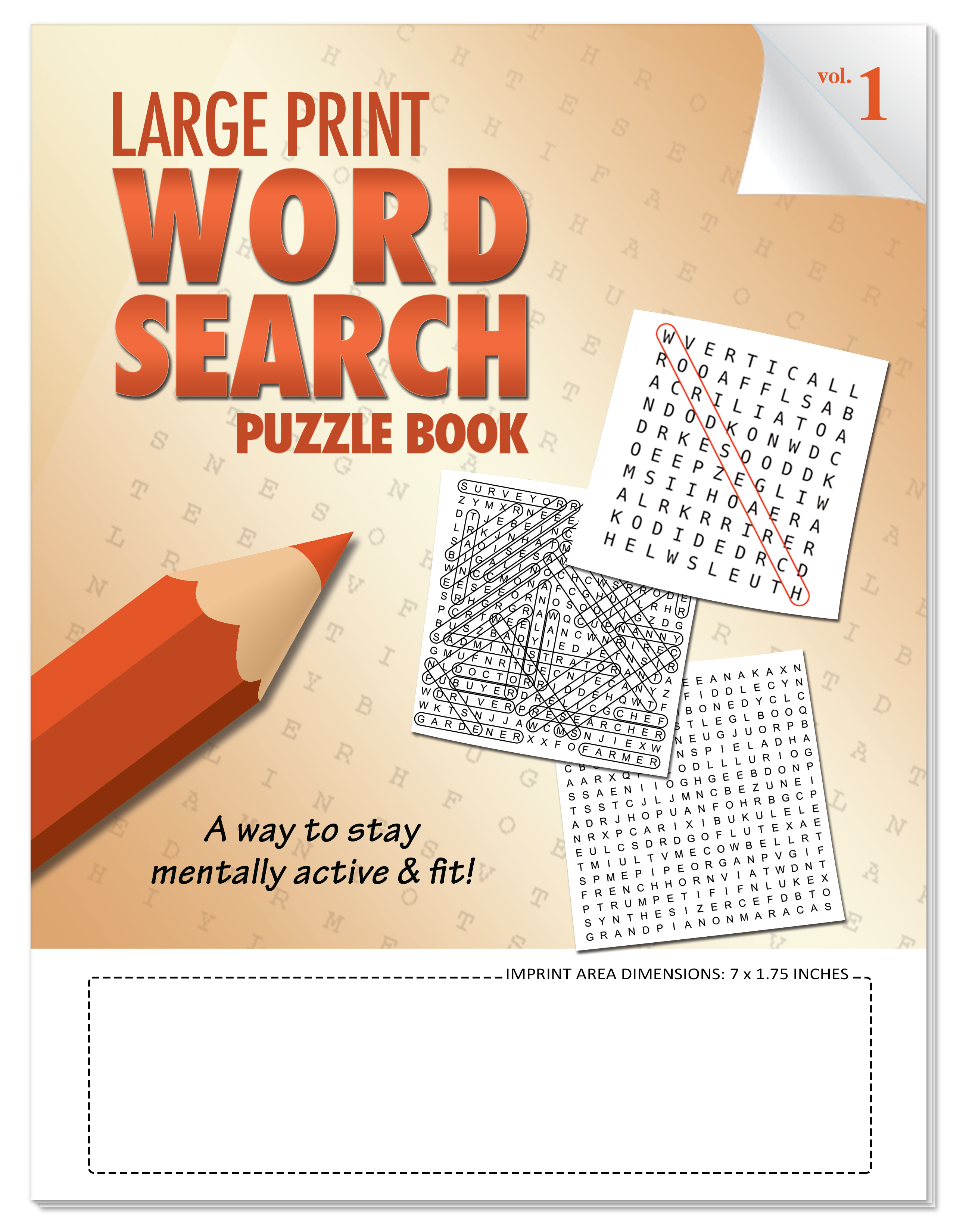 PUZZLE PACK - LARGE PRINT Word Search Puzzle Book - Volume 1 with pencil 3