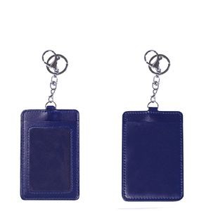 PU Leather 2 Pockets Card Holder Key Chain 20