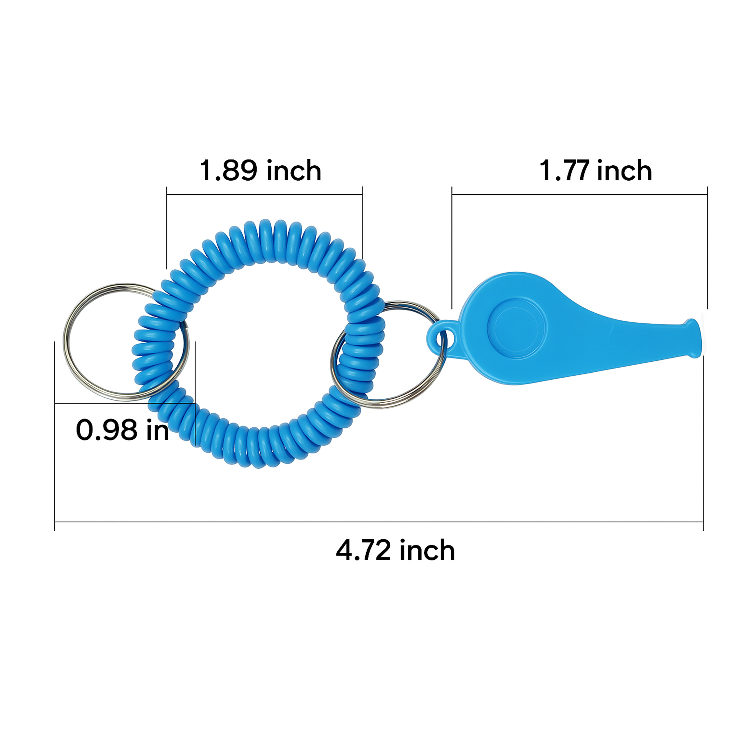 Coiled Wrist Whistle Keychain 7