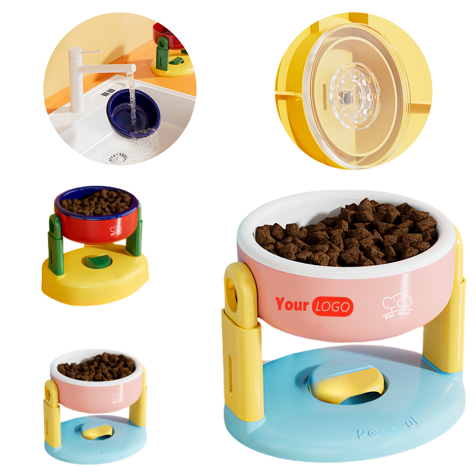 Non-slip Adjustable Pet Elevated Bowl 2