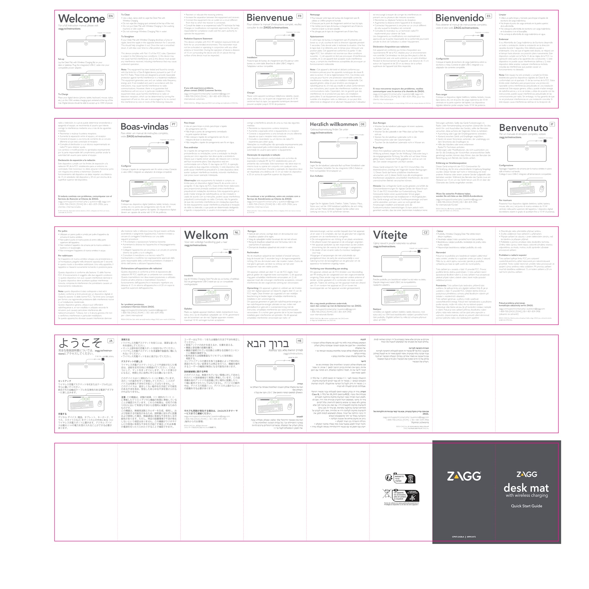 Zagg Desk Mat with Wireless Charging 56