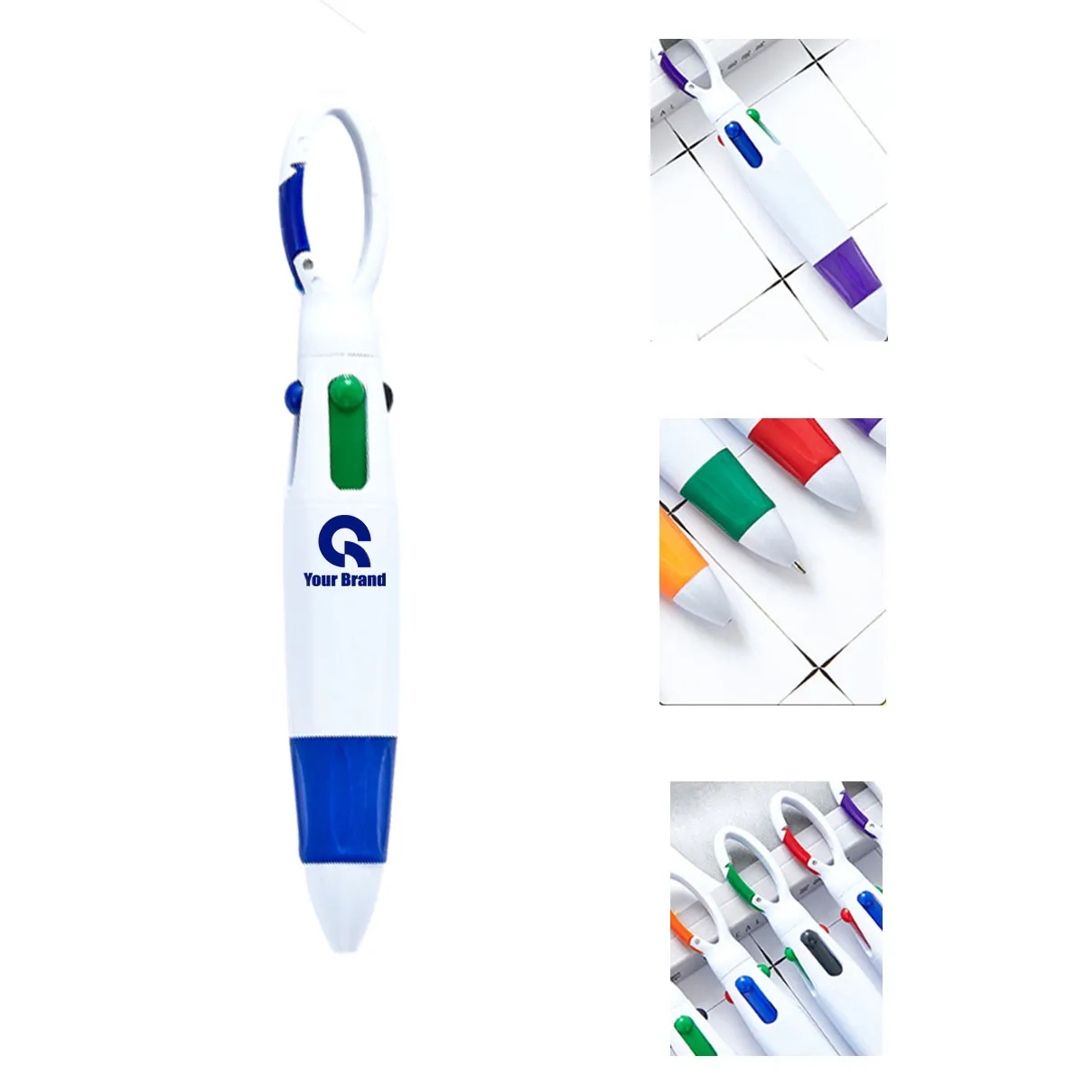 5 Bulk Multi-Colored Carabiner Shuttle Pen 3