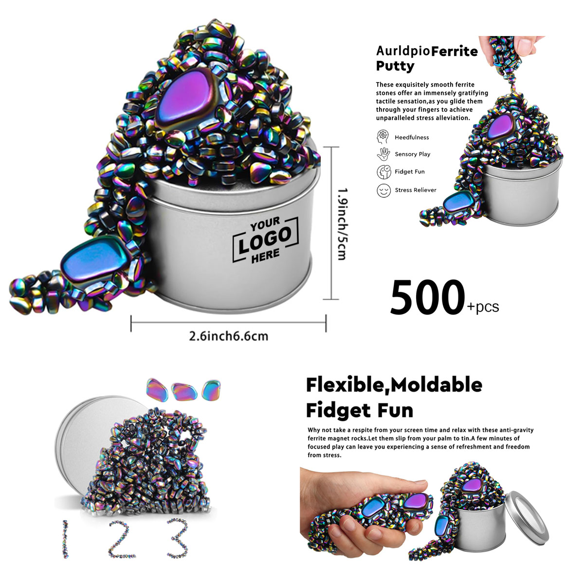 500 Weak Magnetic Ferrite Stones 2