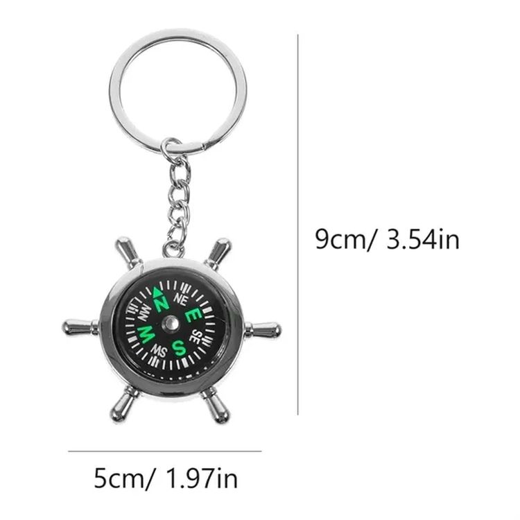 Small Compass Keychain 2