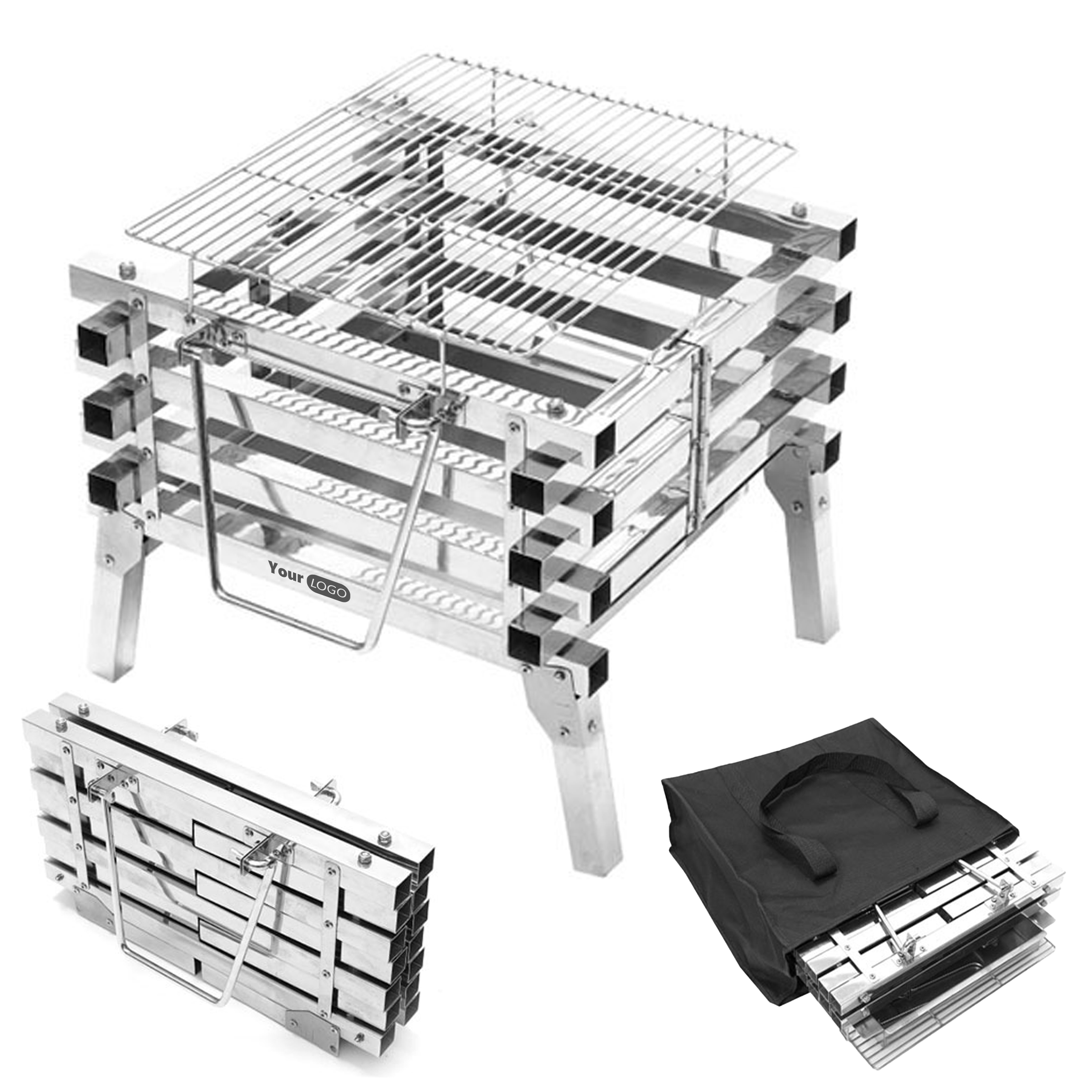 Stainless Steel Portable Folding Barbecue Grill 1