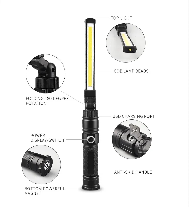 Foldable Magnetic Strong Light Flashlight 3