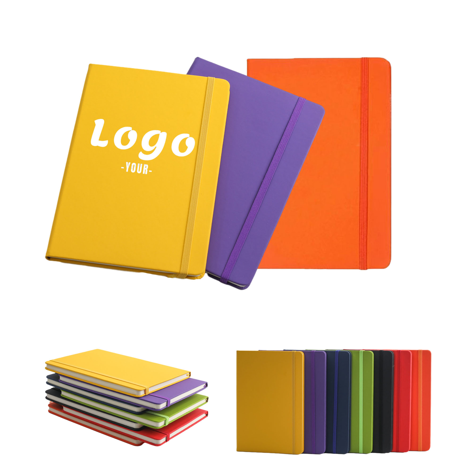 A5 Soft Leather Journal Notebook with Elastic Band 1
