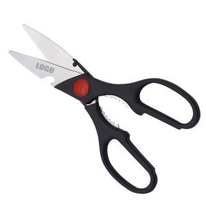 Stylish Black Handle Scissors With Bottle Opener Multifunctional 5