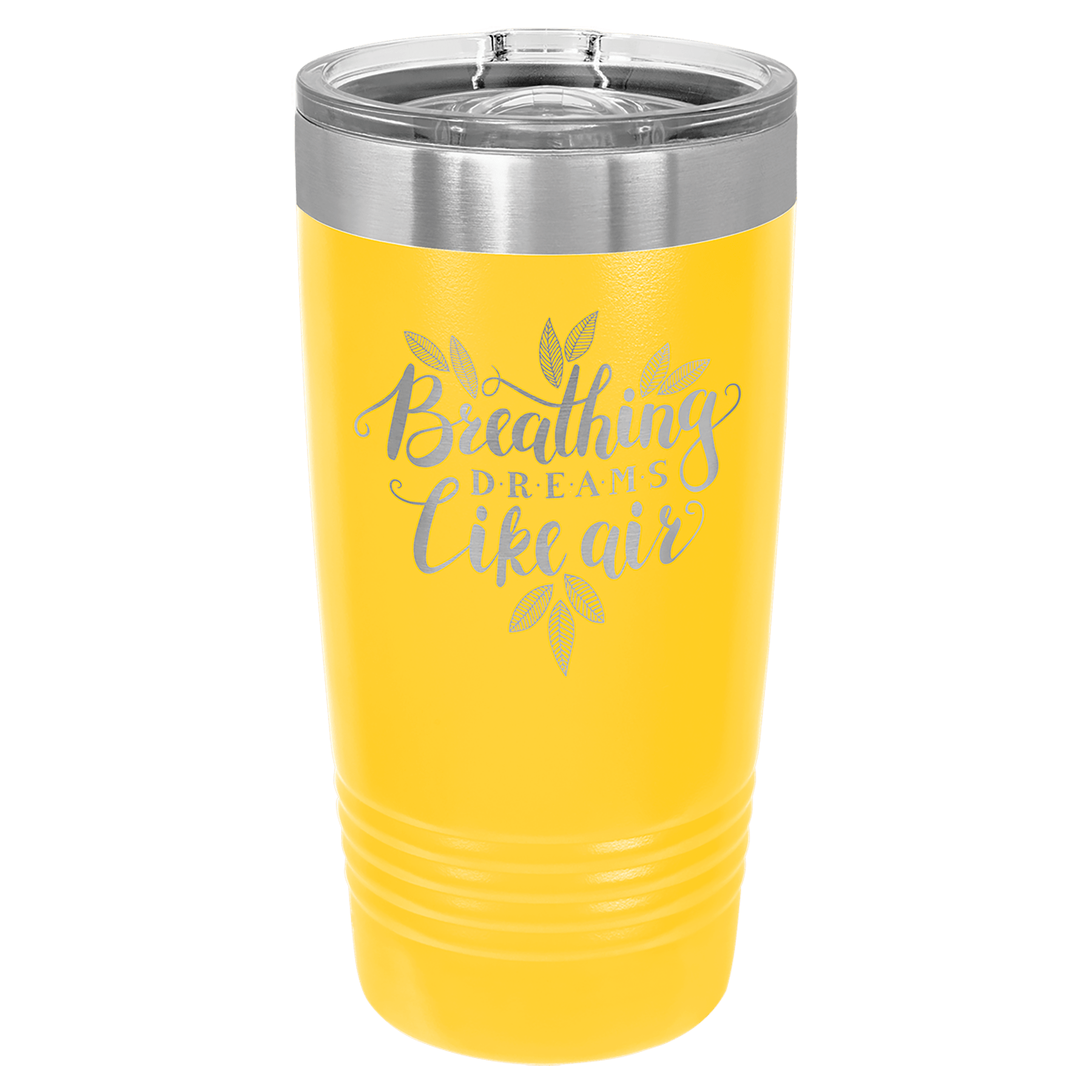 20 oz. Yellow Laser Engraved Polar Camel Ringneck Tumblers w/Slider Lid 2