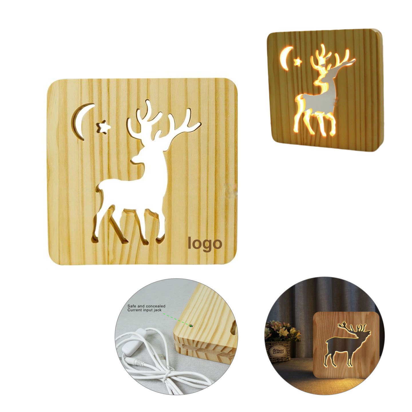 Wood Carving LED Night Light 3