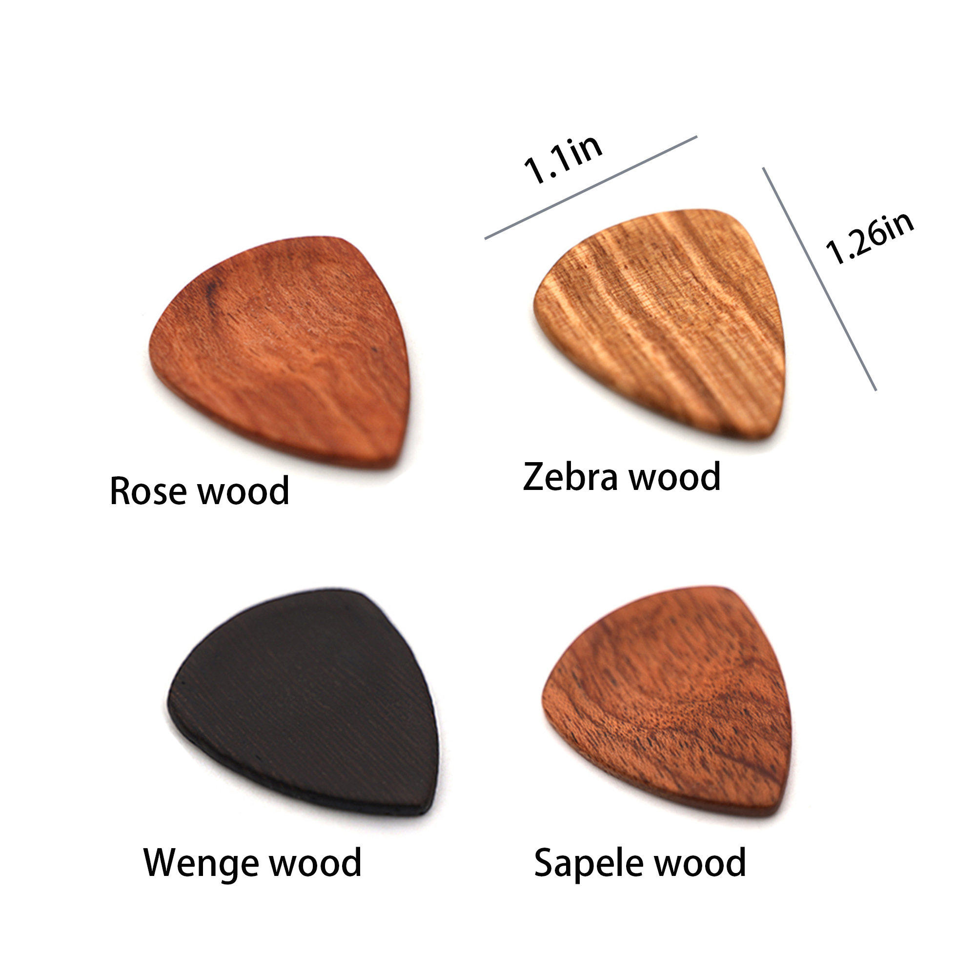 Custom Wood Guitar Pick Set with Storage Box 4