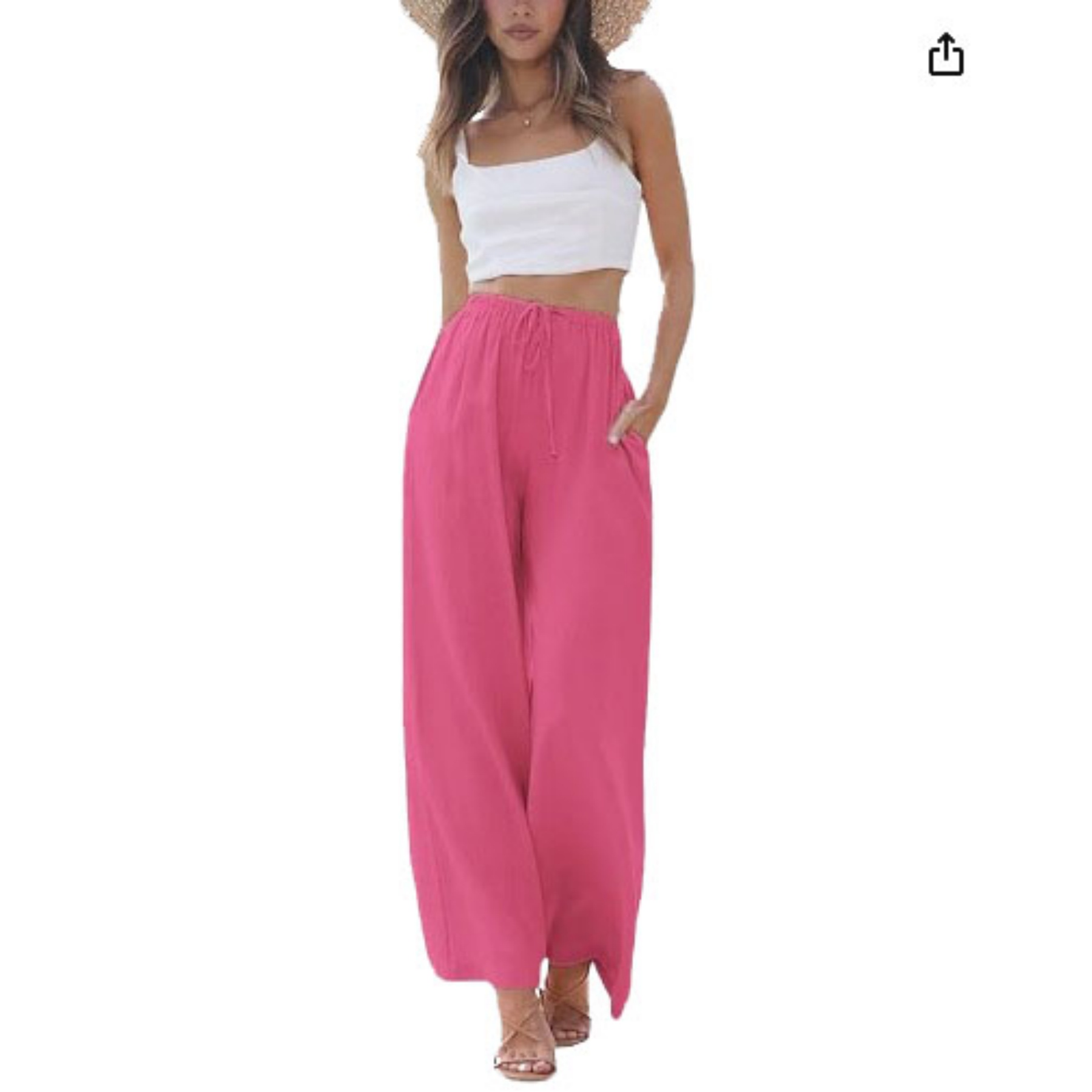 Women's Linen Summer Palazzo Pants 24