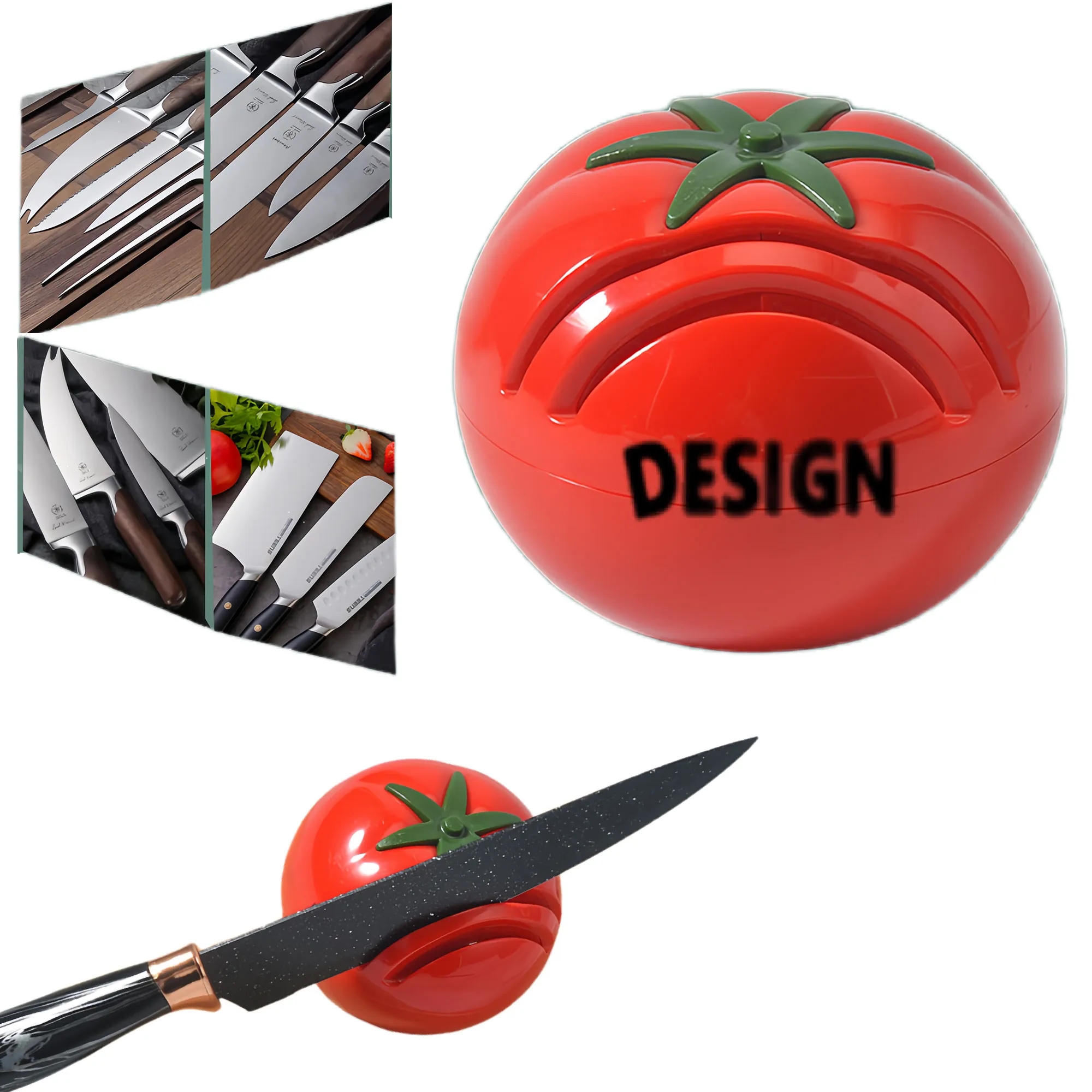 Portable Tomato Design Knife Sharpener