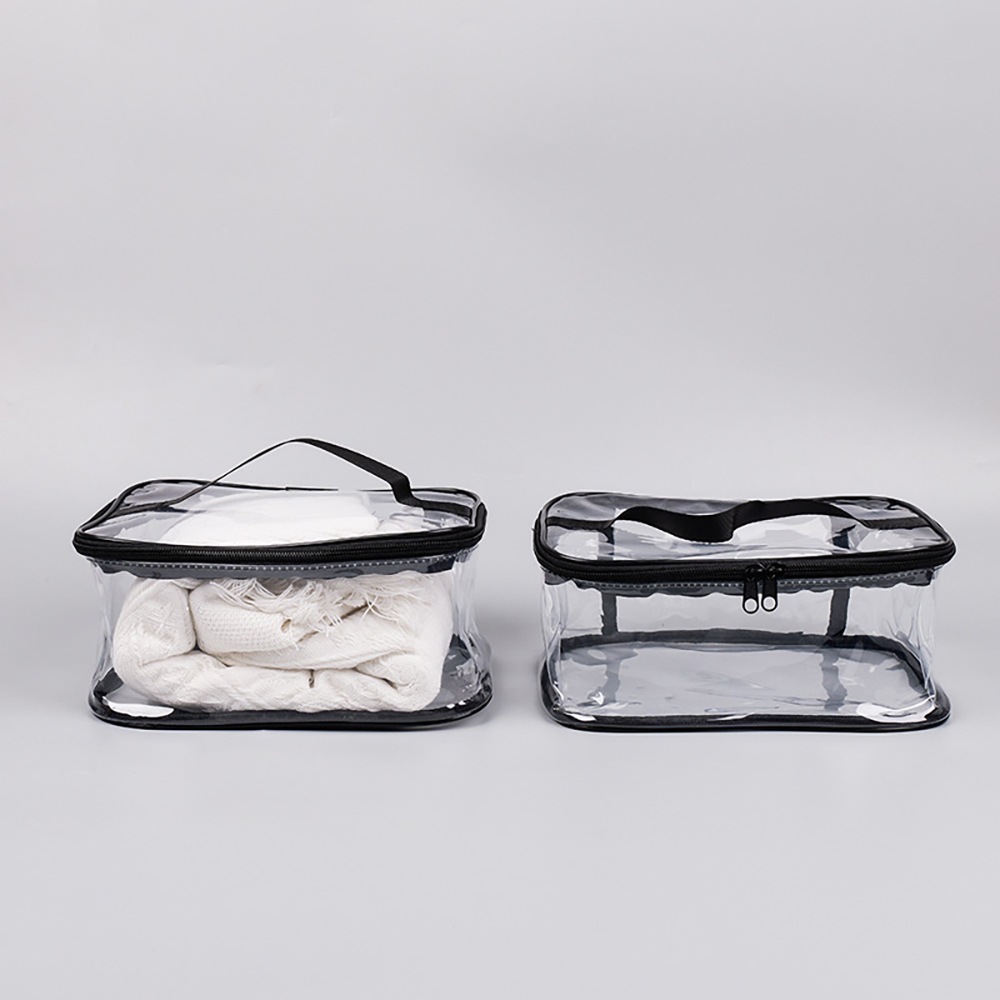 Clear Travel Toiletry Makeup Bag with Handle 3