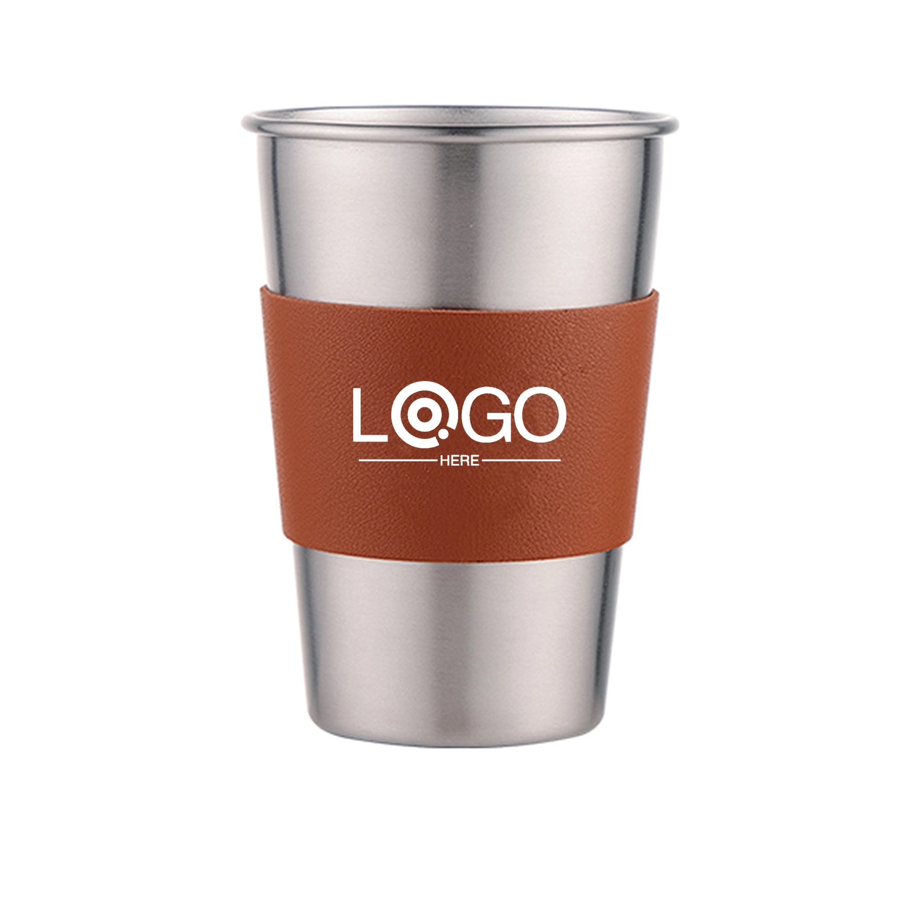 Stainless Steel Shot Glass Leather Wrapped 2