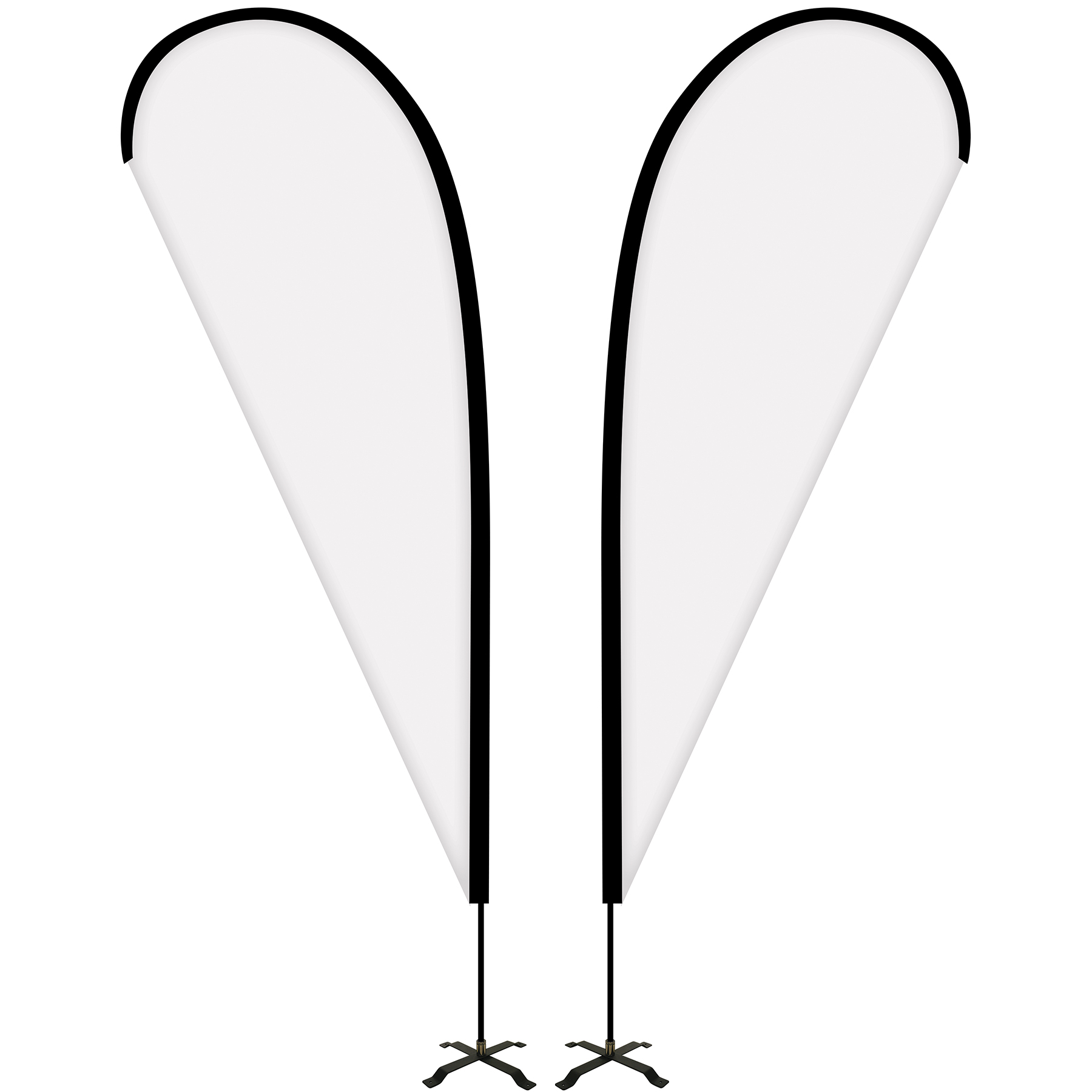 8' Portable Double Sided Teardrop Kit with Cross Base 14