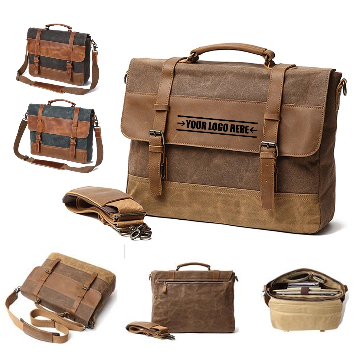 Canvas Leather Computer Laptop Bag 6