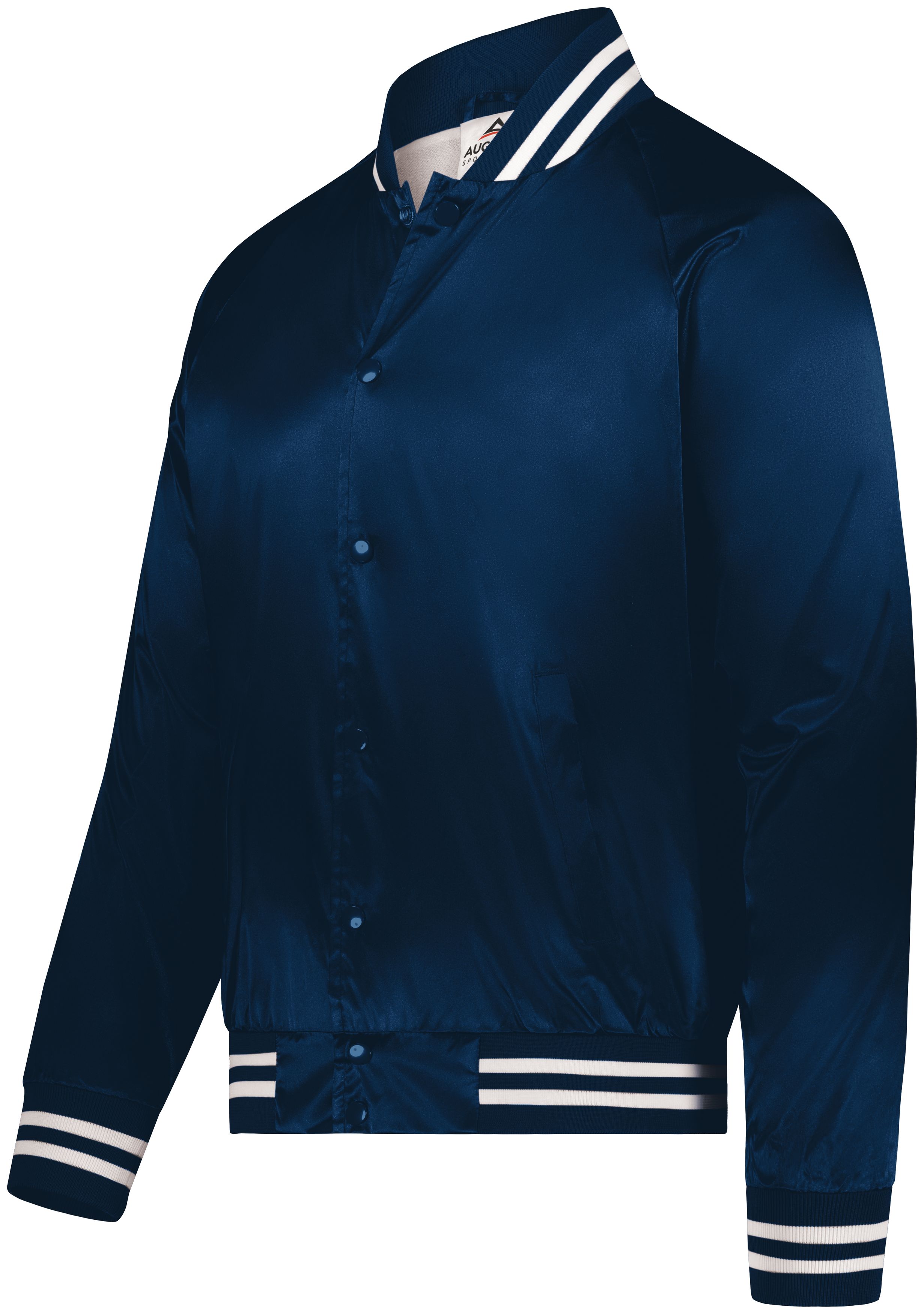 Satin Baseball Jacket/Striped Trim 10