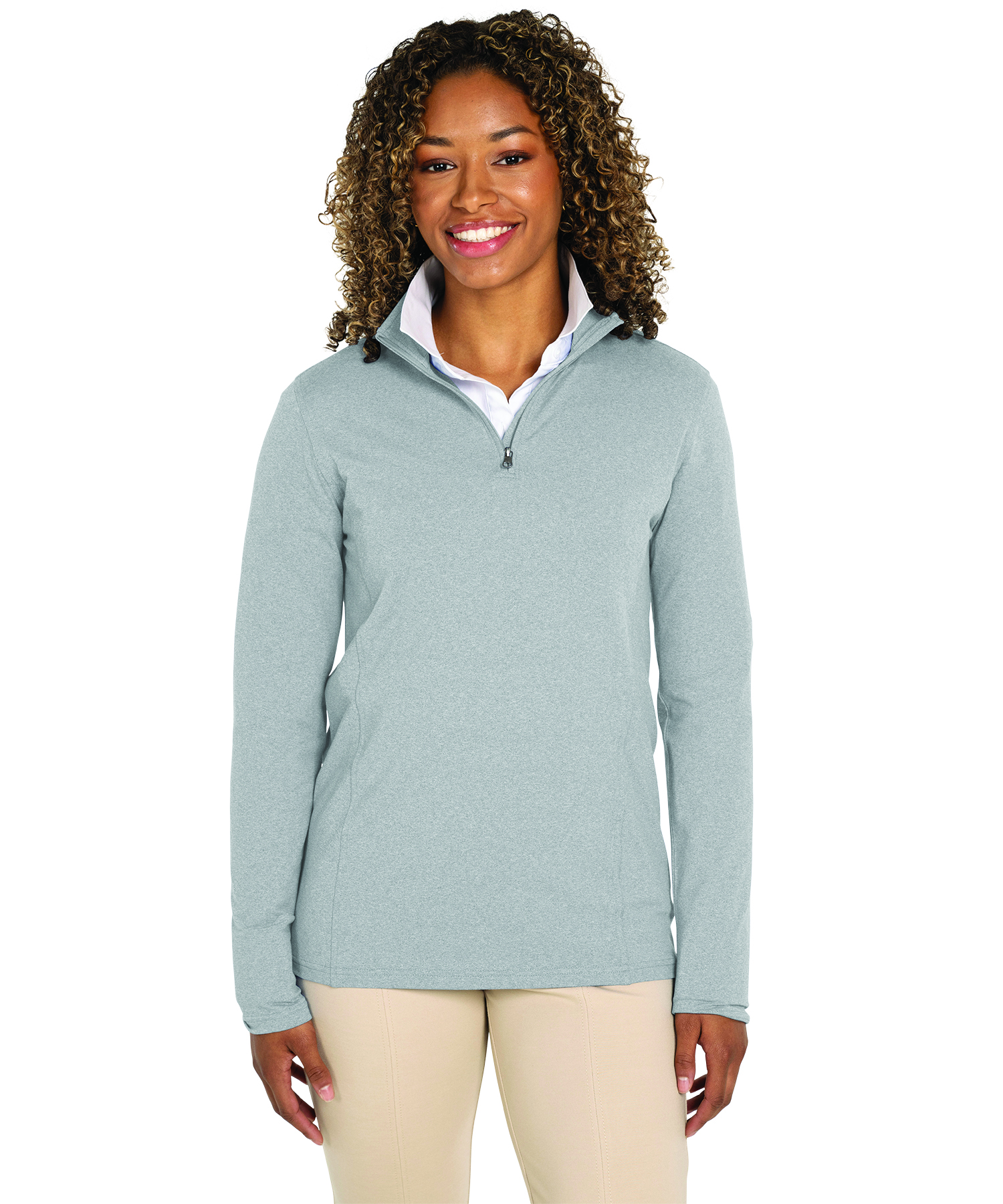 Women's Heathered Eco-Logic Stretch Quarter Zip 6
