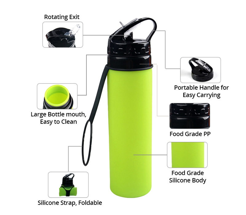 Foldable Silicone Bottle, 20 oz. 7