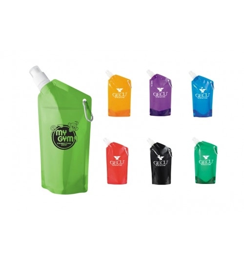 Collapsible Water Bottle/Bag With Carabiner 1