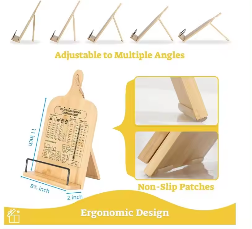 Bamboo Cookbook Stand 4
