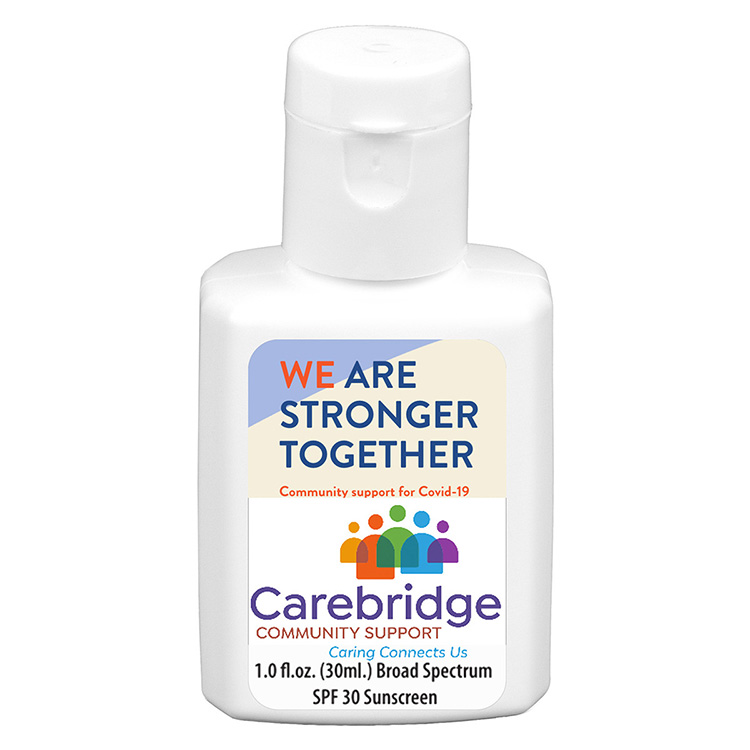 1.0 oz Broad Spectrum SPF30 Sunscreen Lotion in Solid White Flip-Top Squeeze Bottle