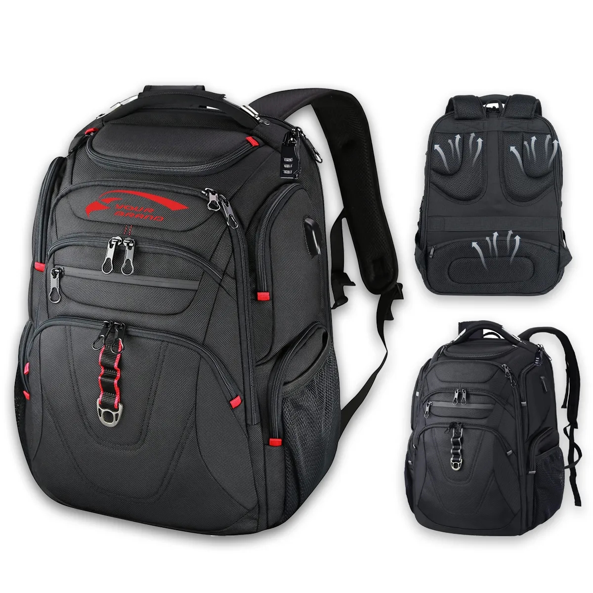 Extra Large Laptop Backpack Business Heavy Duty USB Port 6