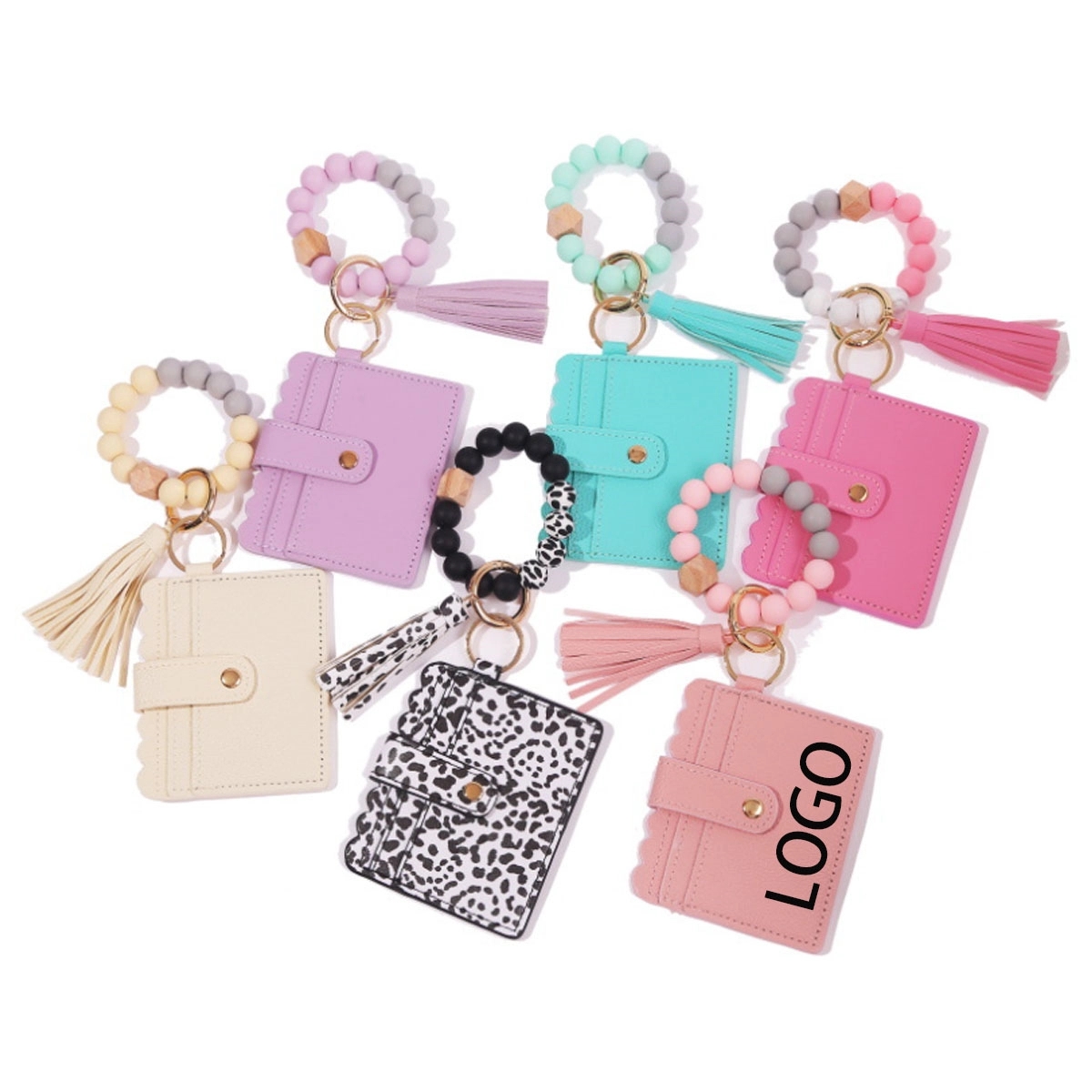 Silicone Bead Bracelet Keychain With Tassel 5