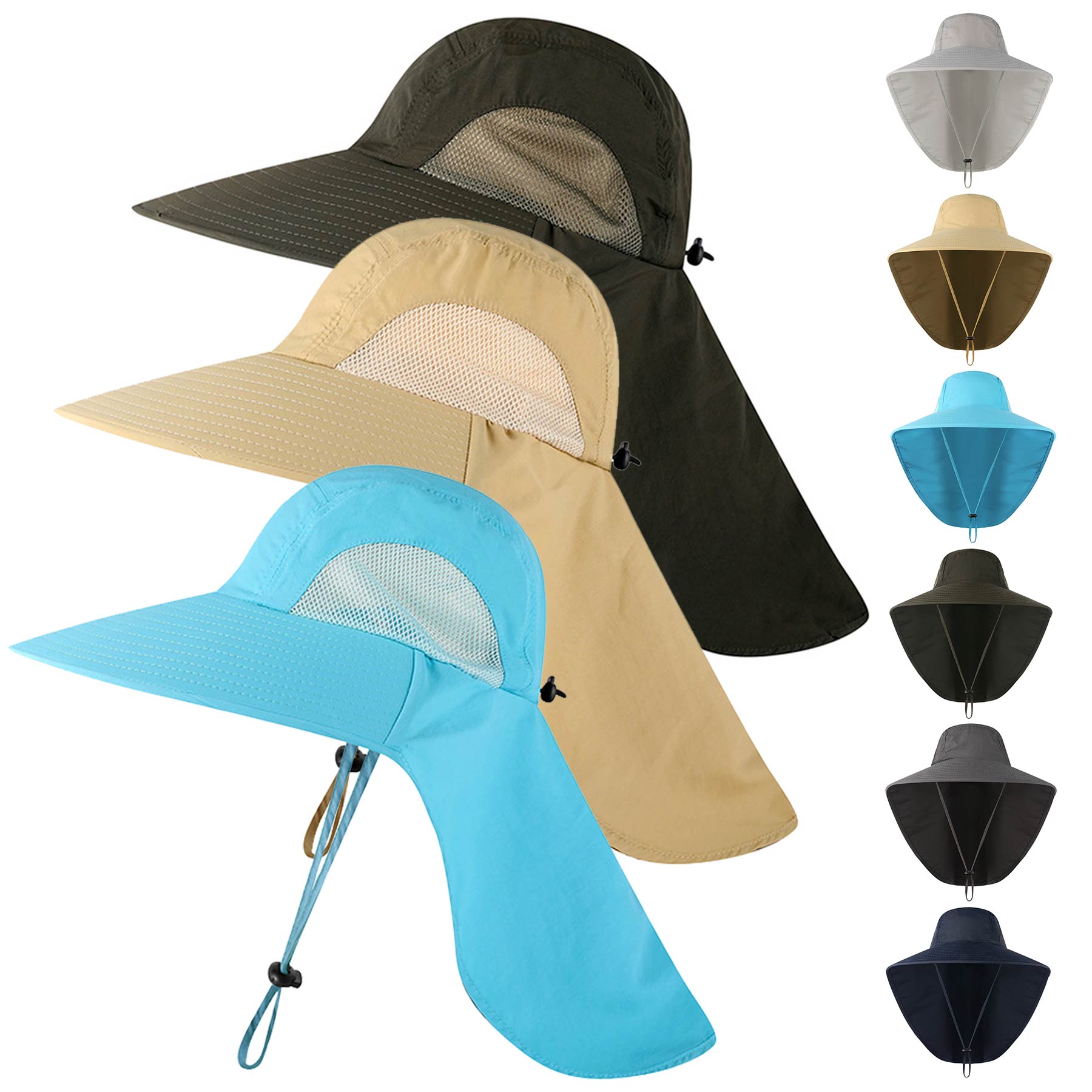 Wide Brim Sun Hat with Neck Flap 1