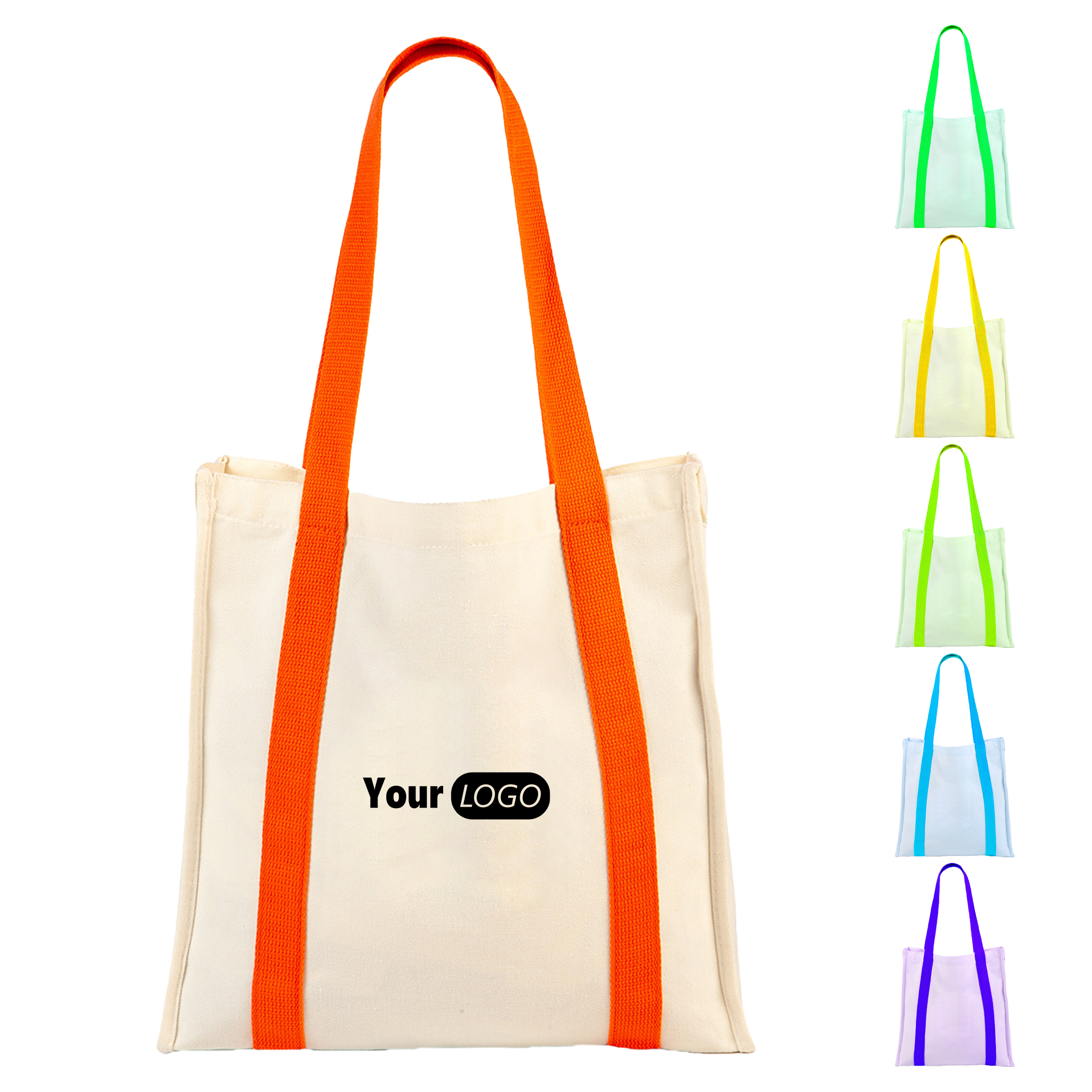 Canvas Durable Customizable Shopping Bag, custom tote bag with logo imprint 2