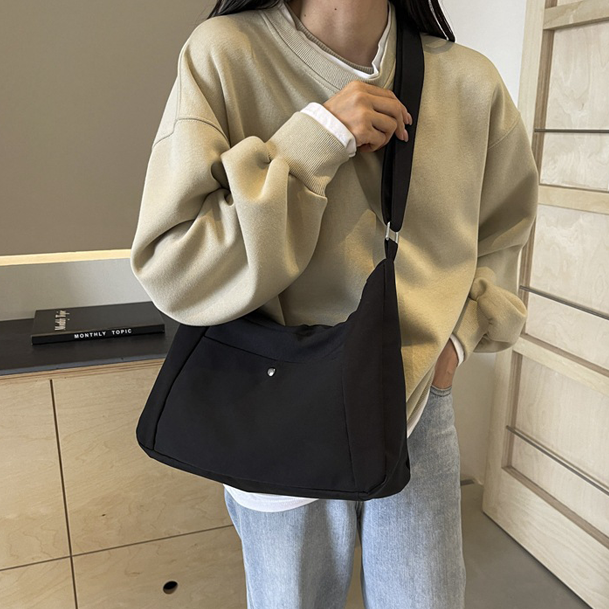 Canvas Hobo Crossbody Shoulder Tote Bag 10