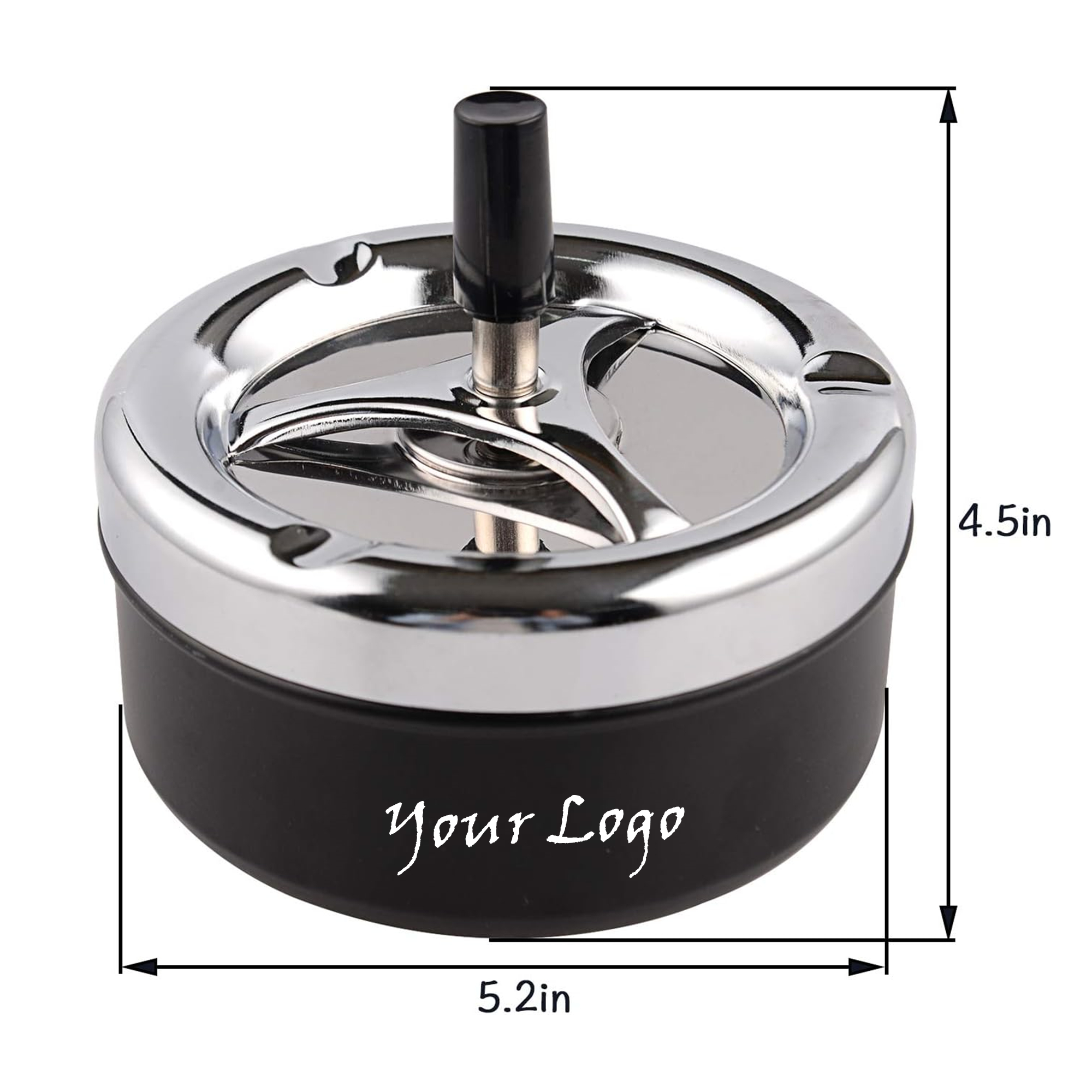 Round Push Down Cigarette Ashtray 2
