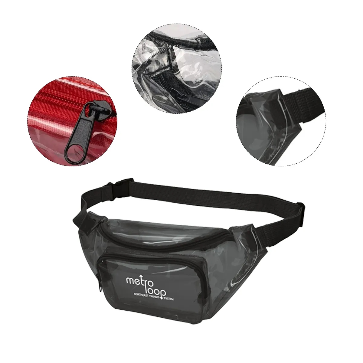 Colorful Clear Fanny Pack Adjustable Strap & Zipper Pockets 4
