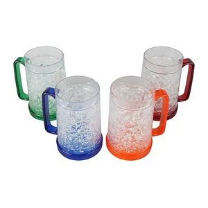 Gel Freezer 16oz Double Walled Beer Mugs with Handles 3