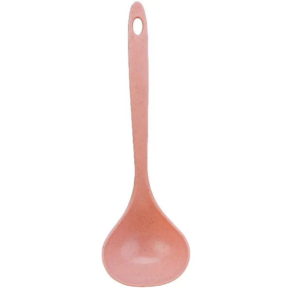 Eco-Friendly Wheat Straw Long-Handle Hanging Soup Ladle 3